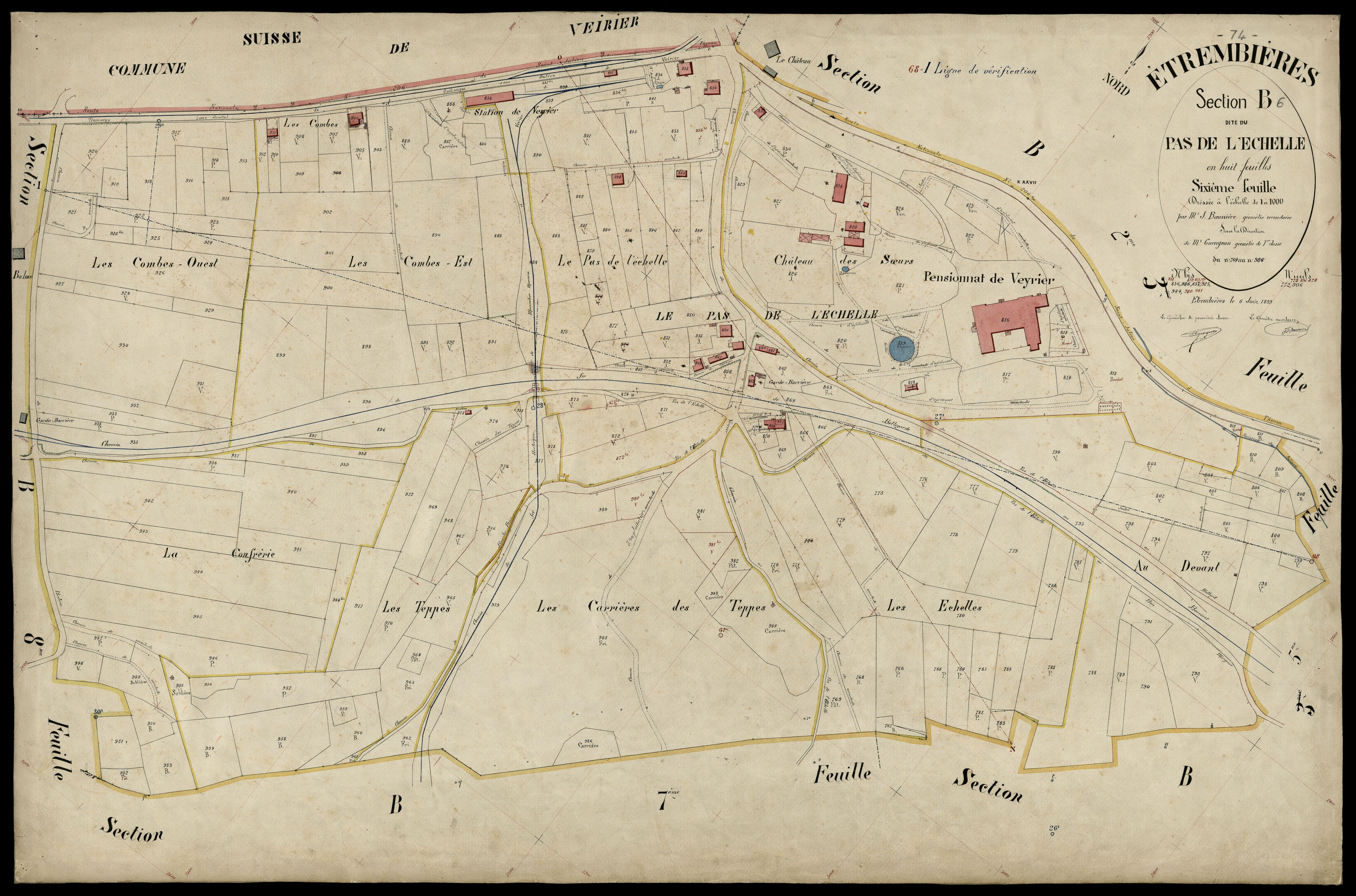 3 P 3 4495 - Feuille n° 7, parcelles n° 987 à 1062 - 6 juin 1899