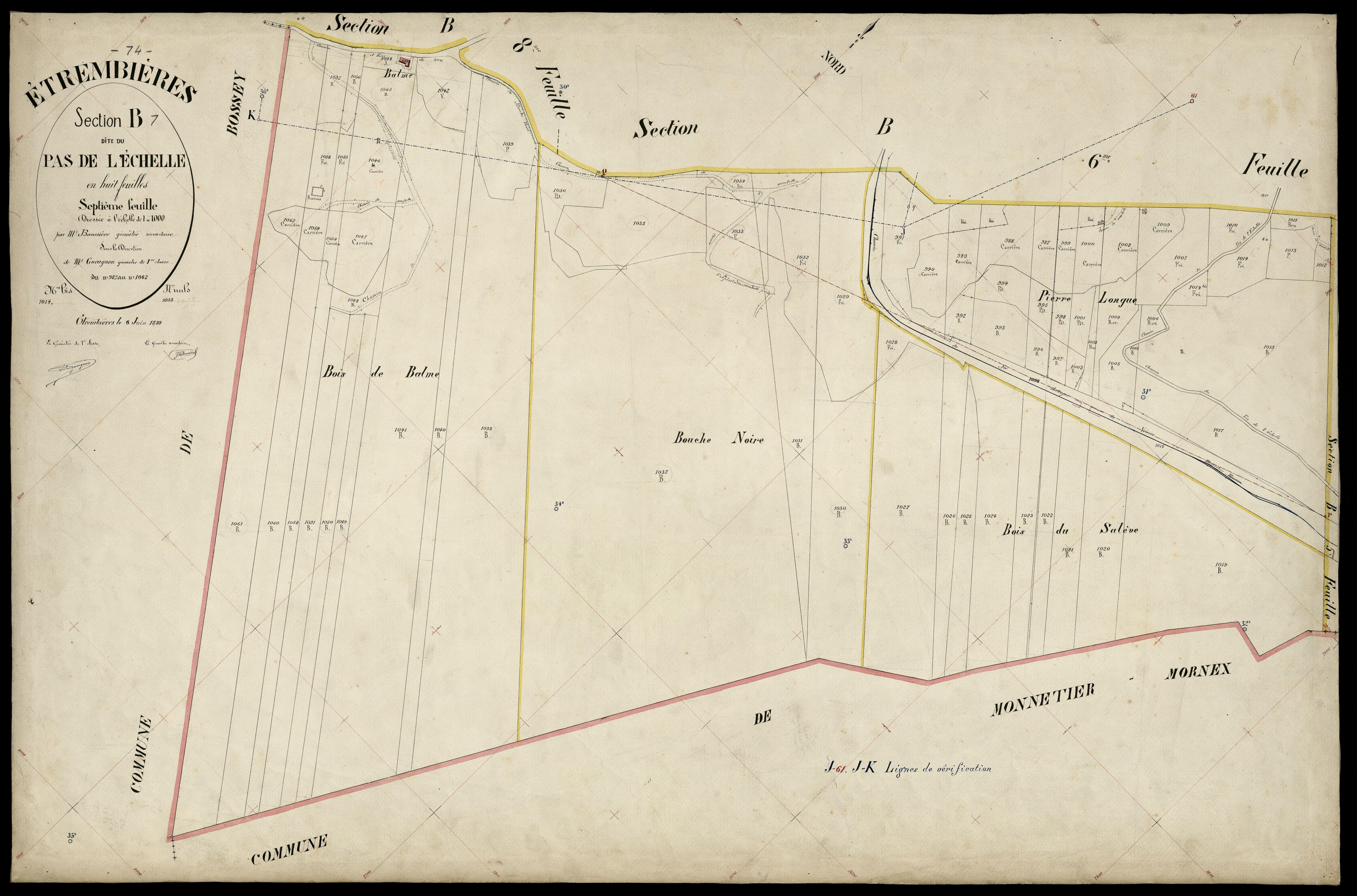 3 P 3 4496 - Feuille n° 8, parcelles n° 1063 à 1232 - 6 juin 1899