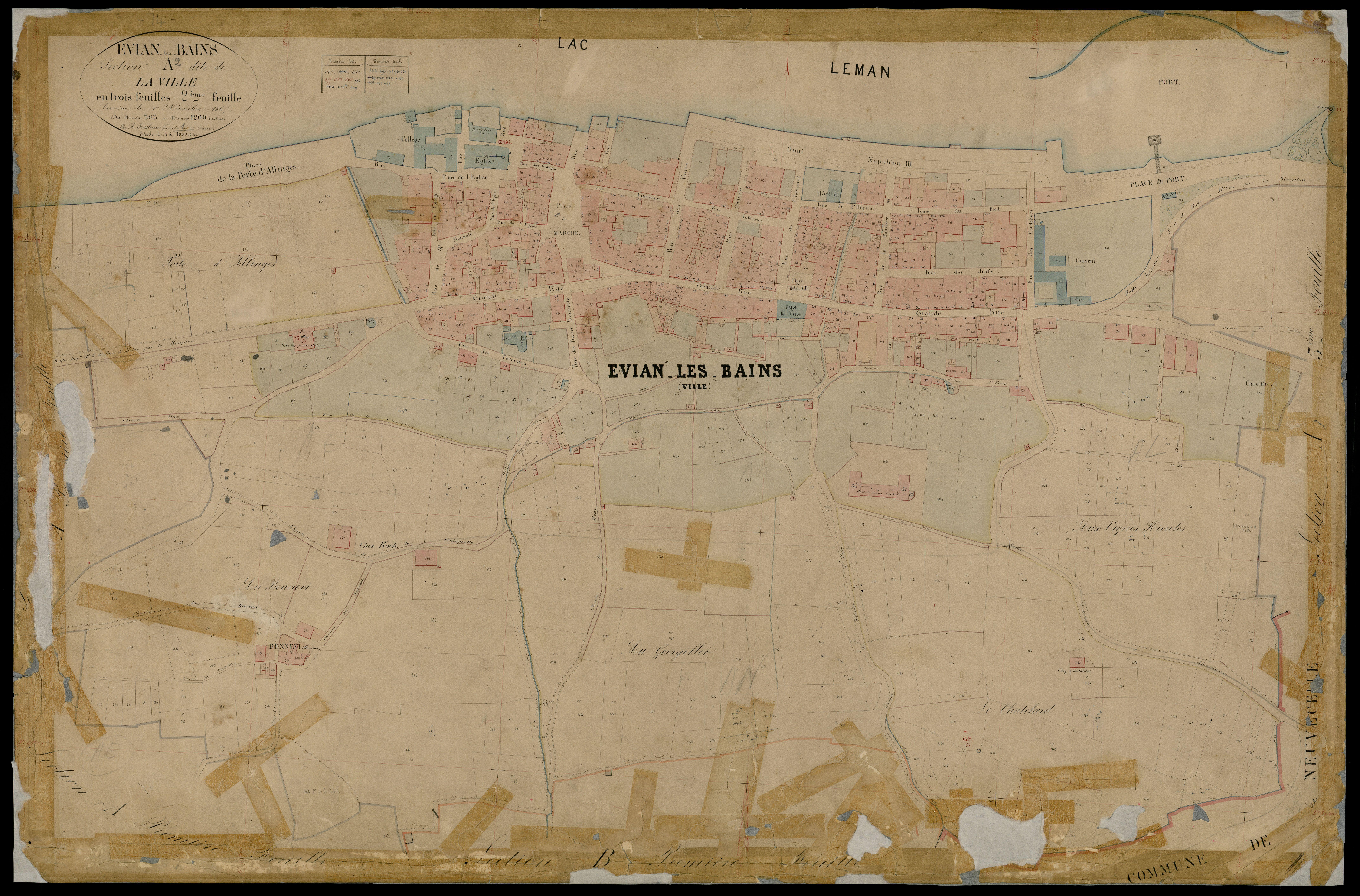 3 P 3 4500 - Feuille n° 3, parcelles n° 1201 à 118 - 1er novembre 1867