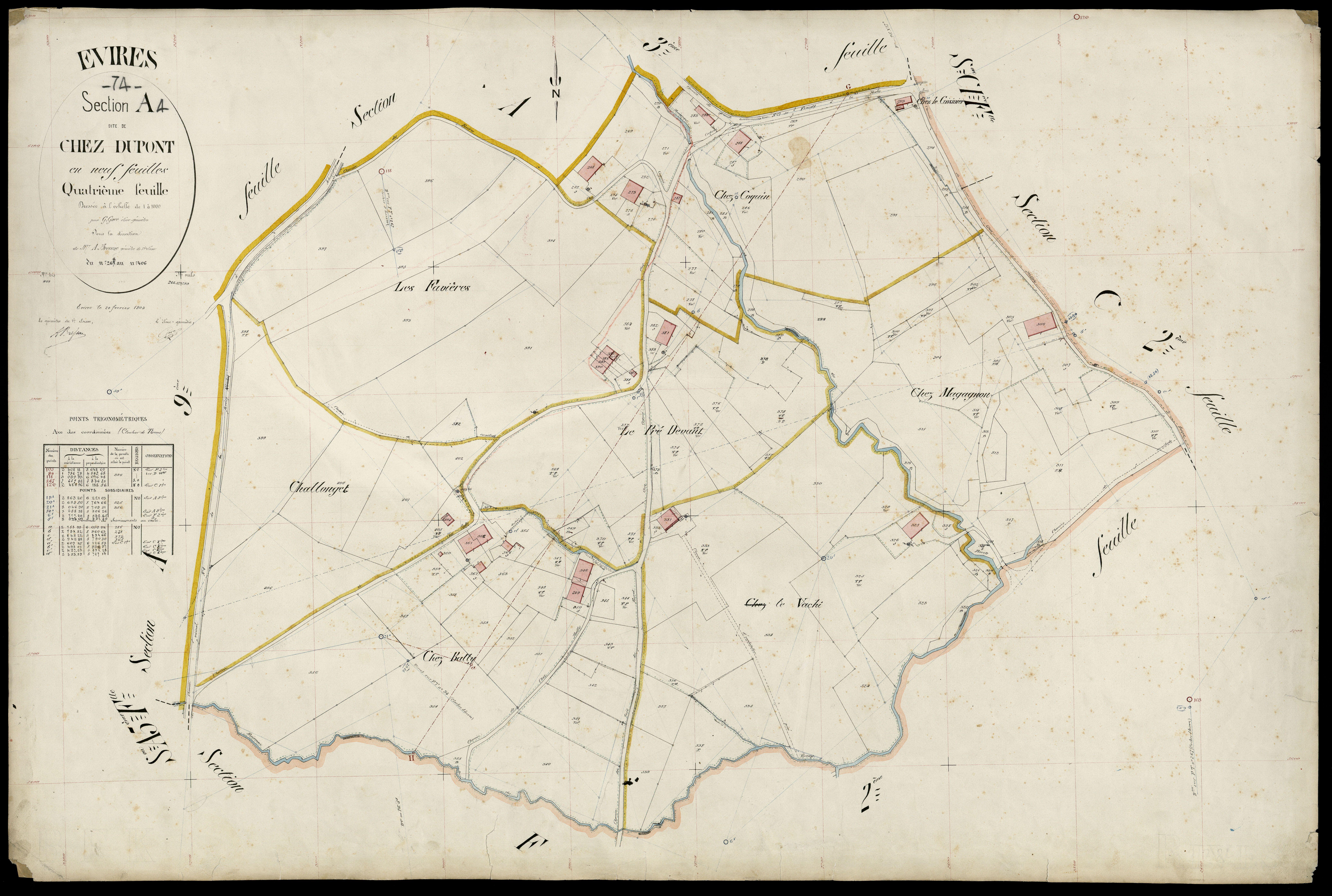 3 P 3 4553 - Feuille n° , parcelles n° 407 à 488 - 20 février 1904