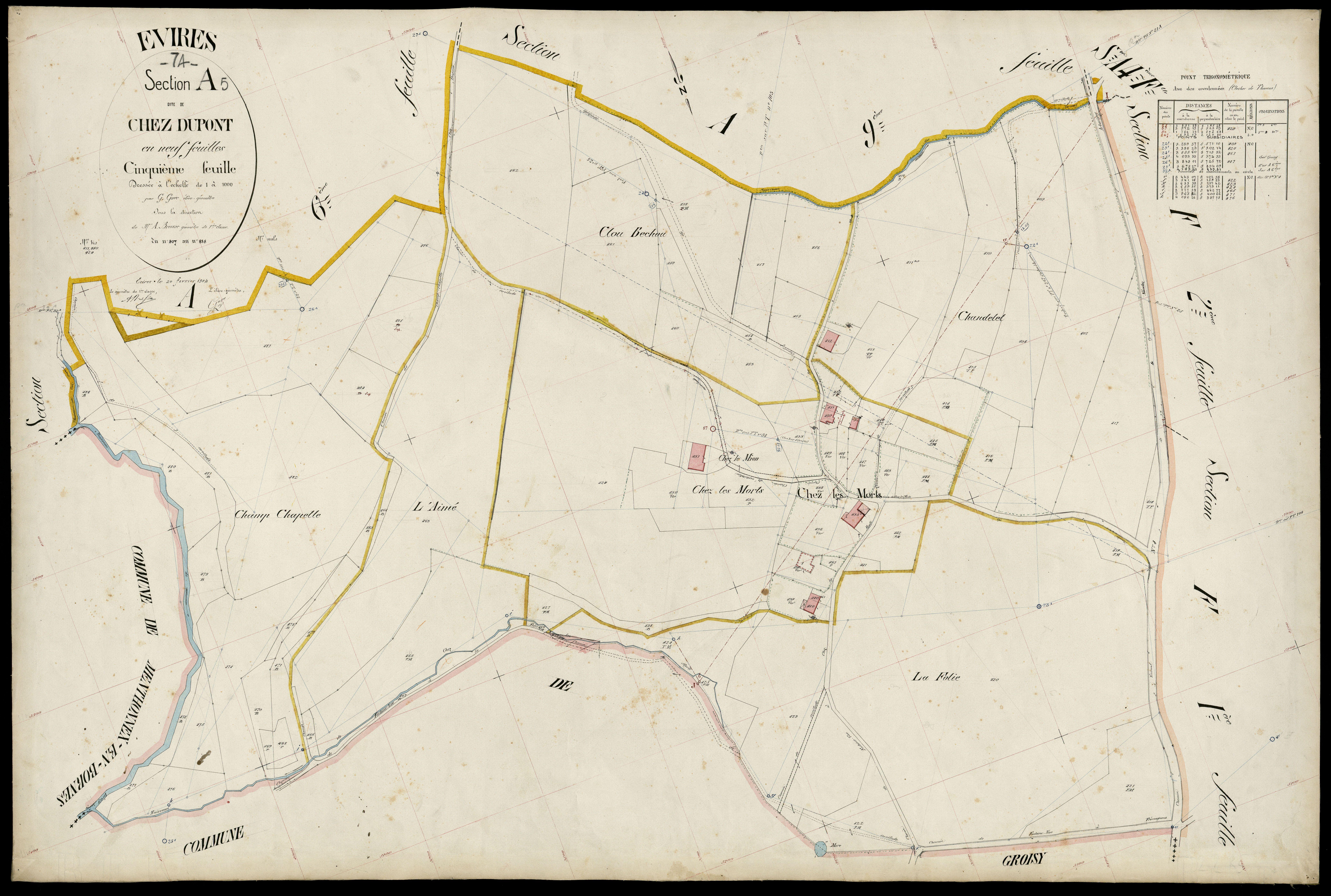 3 P 3 4554 - Feuille n° 6, parcelles n° 489 à 91 - 20 février 1904