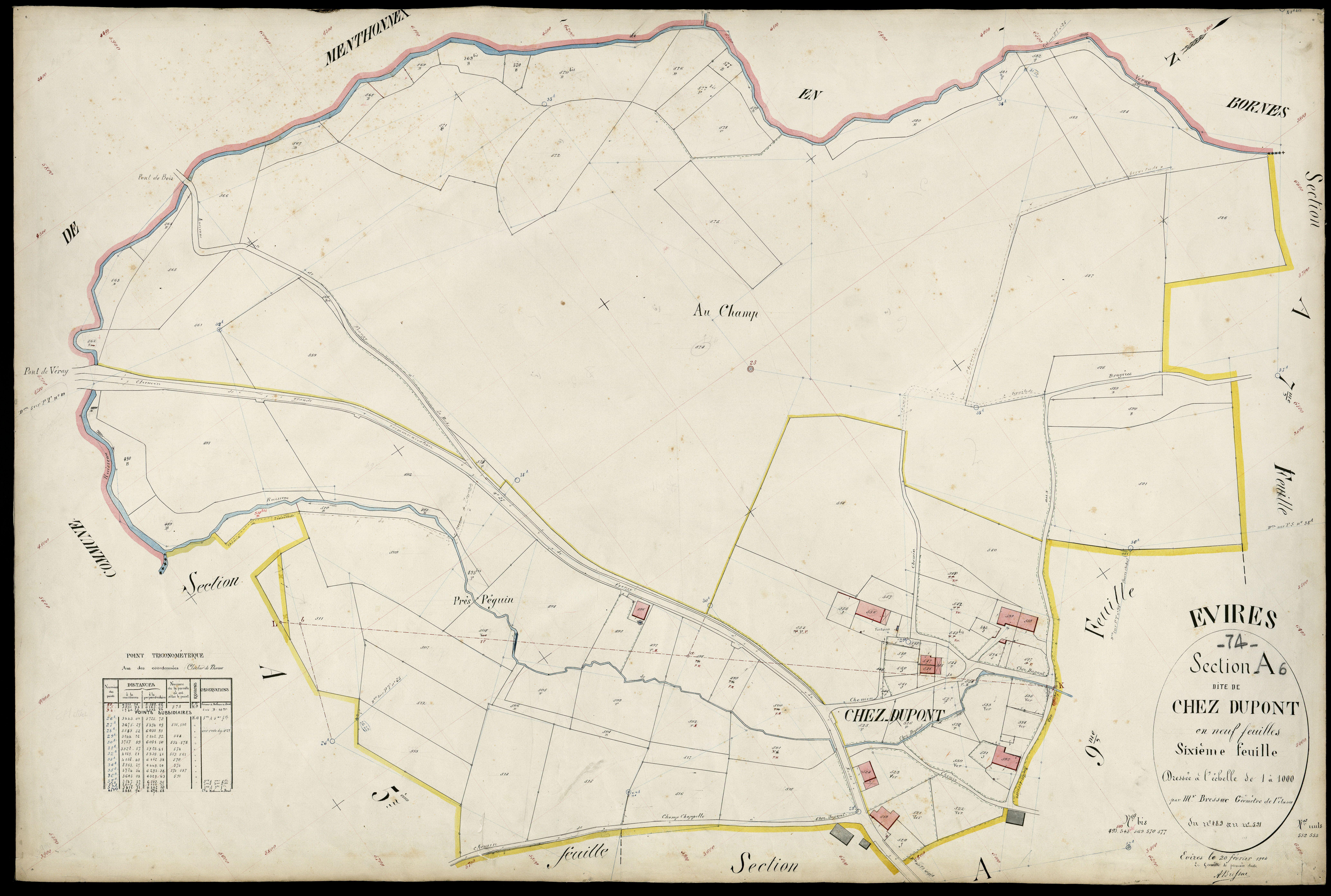 3 P 3 4555 - Feuille n° 7, parcelles n° 92 à 622 - 20 février 1904