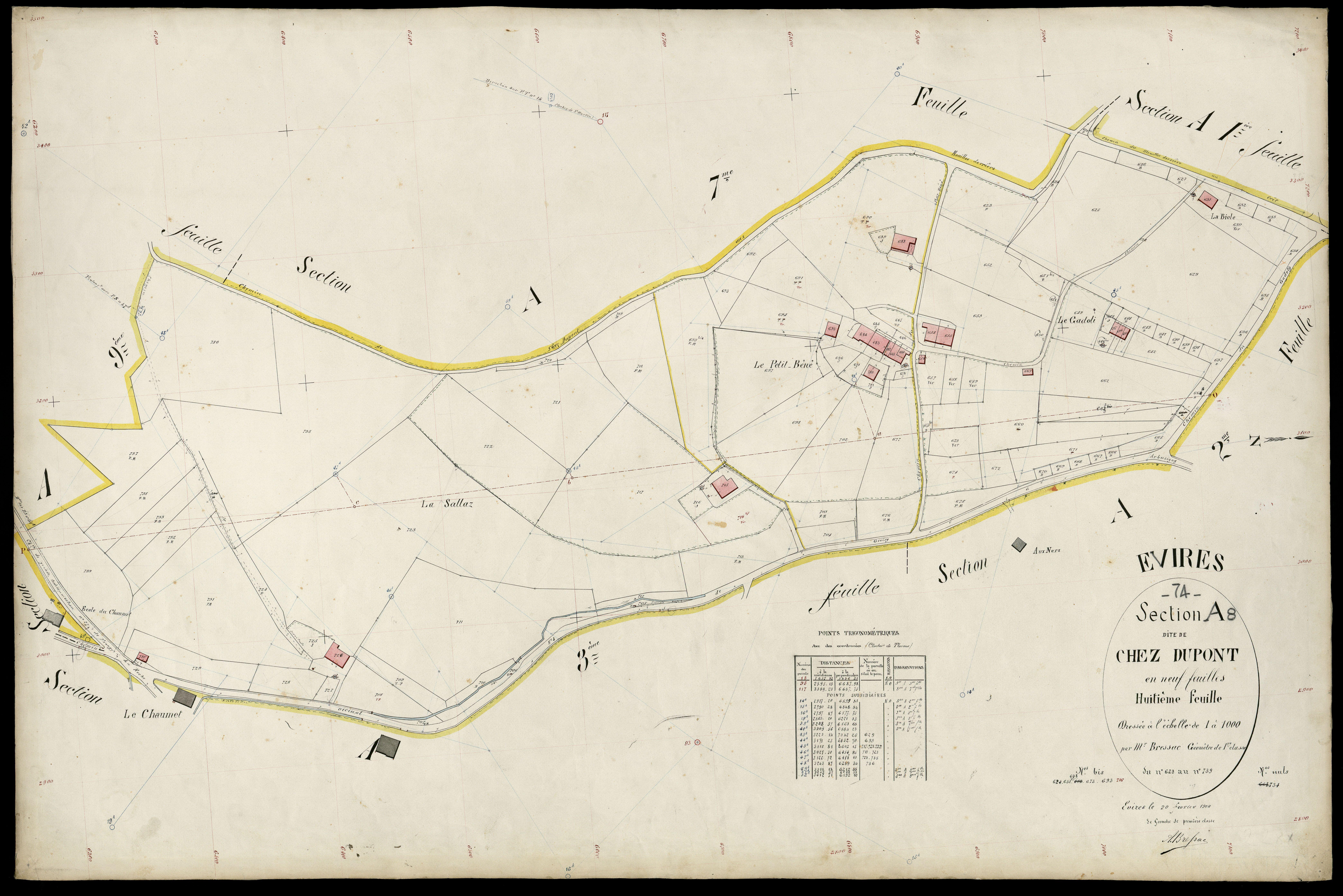 3 P 3 4557 - Feuille n° 9, parcelles n° 740 à 794 - 20 février 1904