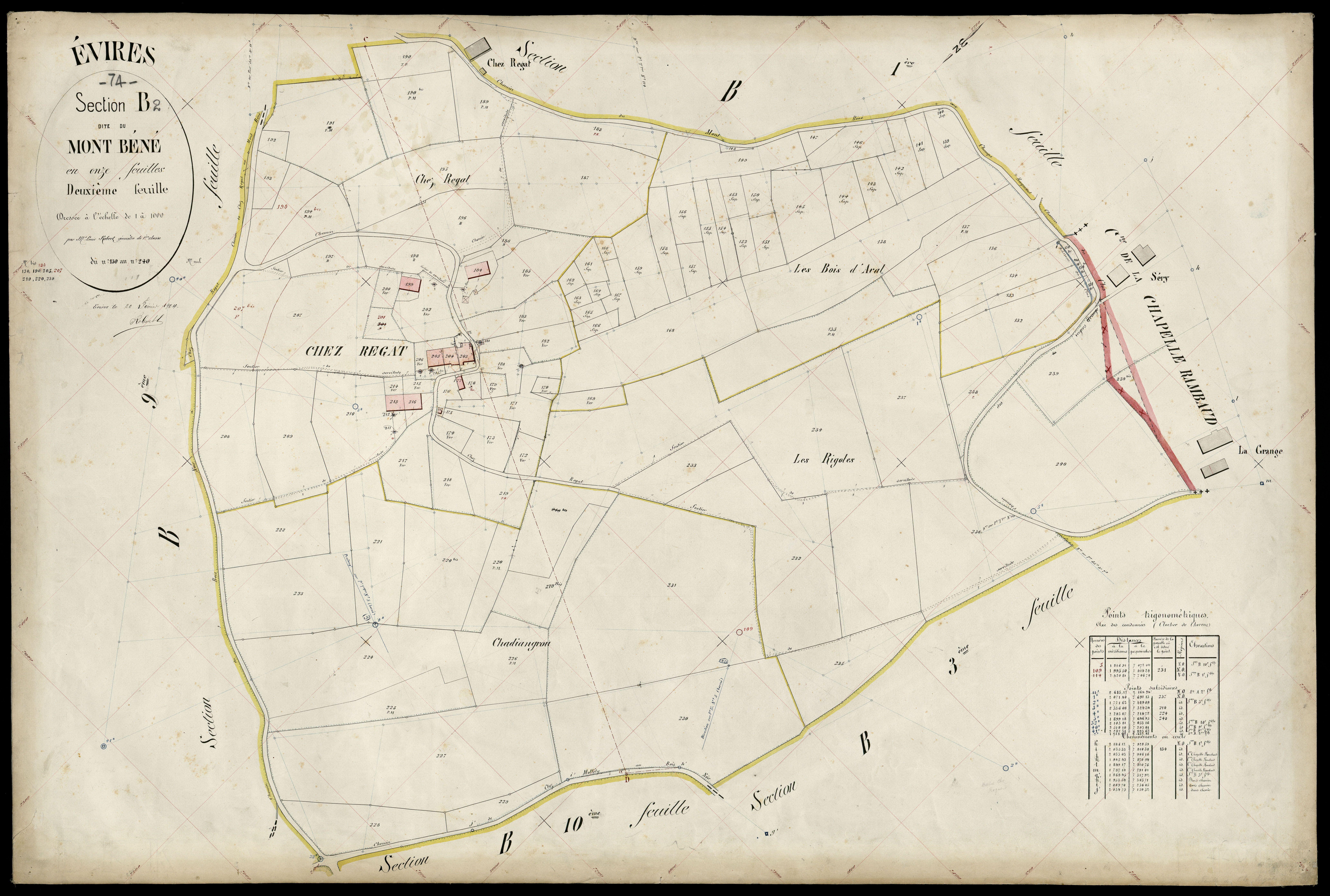 3 P 3 4560 - Feuille n° 3, parcelles n° 241 à 304 - 20 février 1904