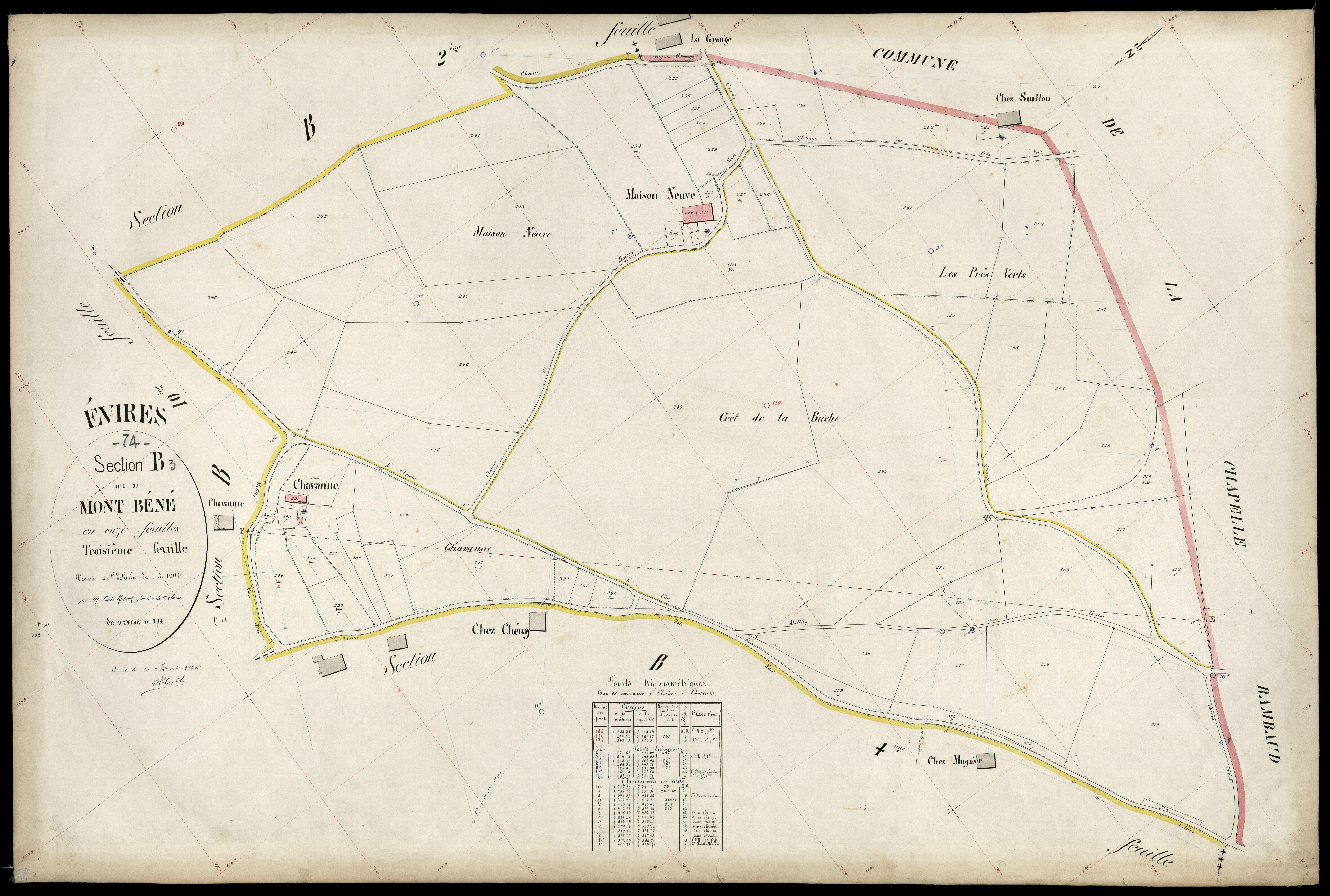 3 P 3 4561 - Feuille n° 4, parcelles n° 30 à 42 - 20 février 1904