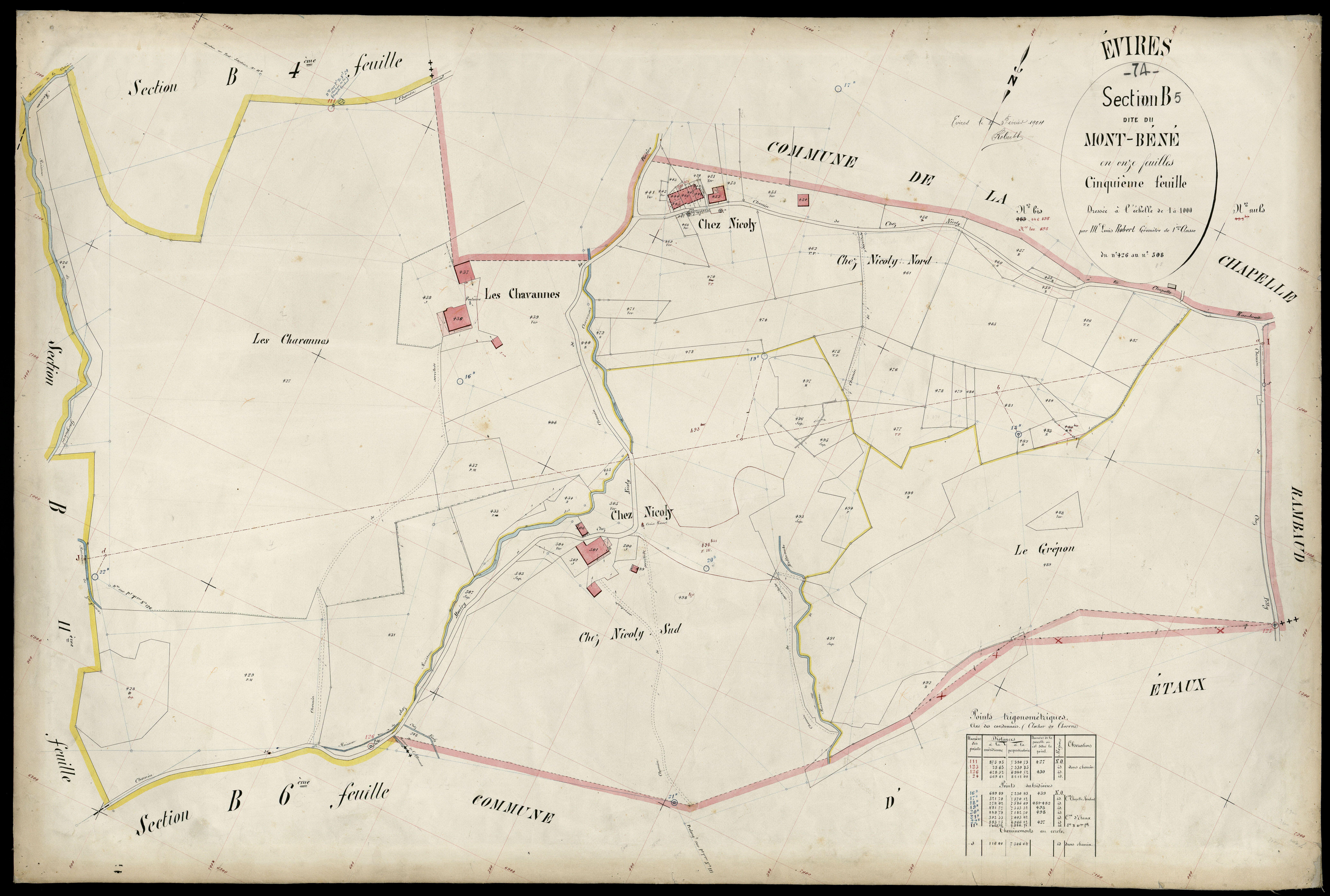 3 P 3 4563 - Feuille n° 6, parcelles n° 09 à 34 - 20 février 1904