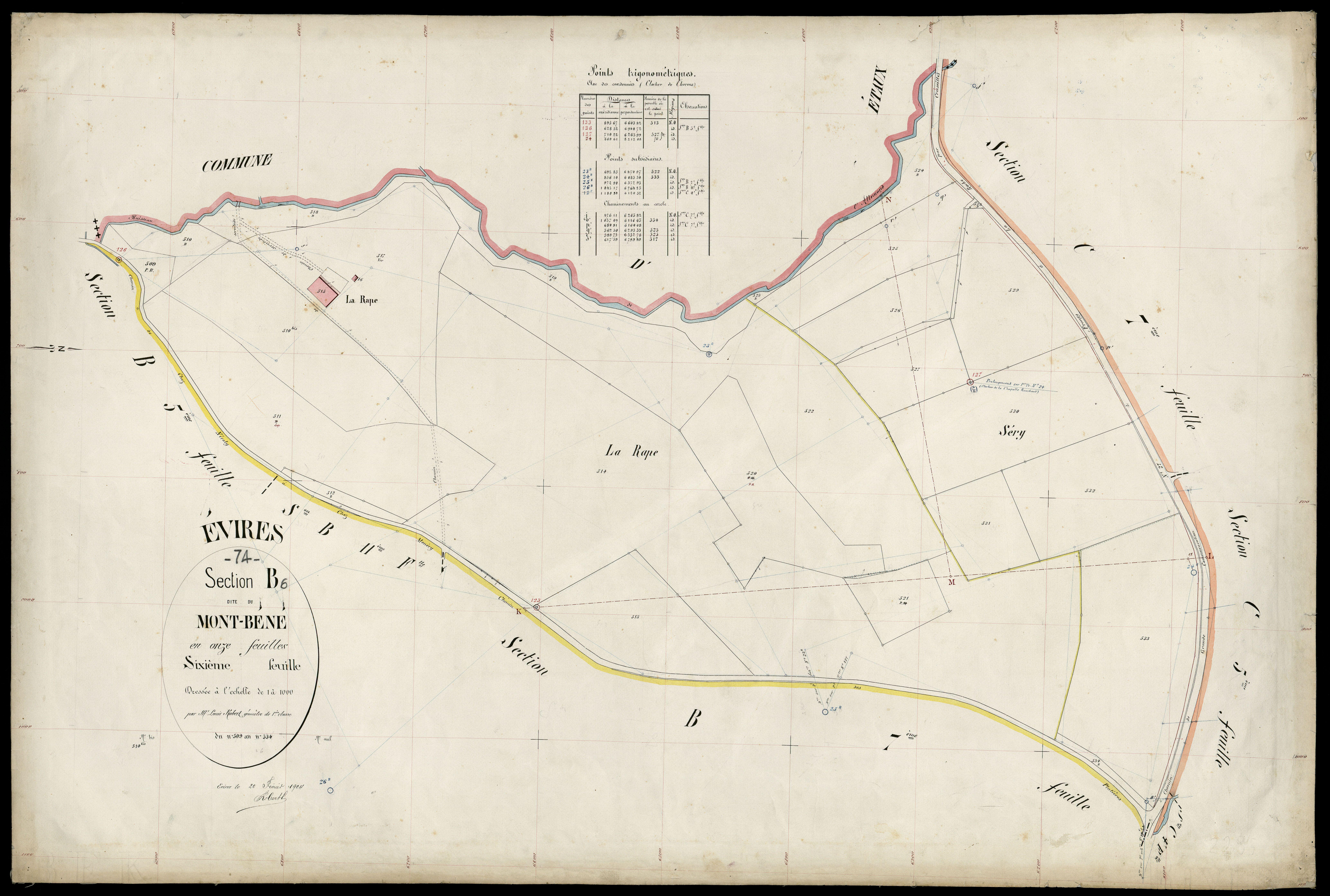 3 P 3 4564 - Feuille n° 7, parcelles n° 3 à 612 - 20 février 1904