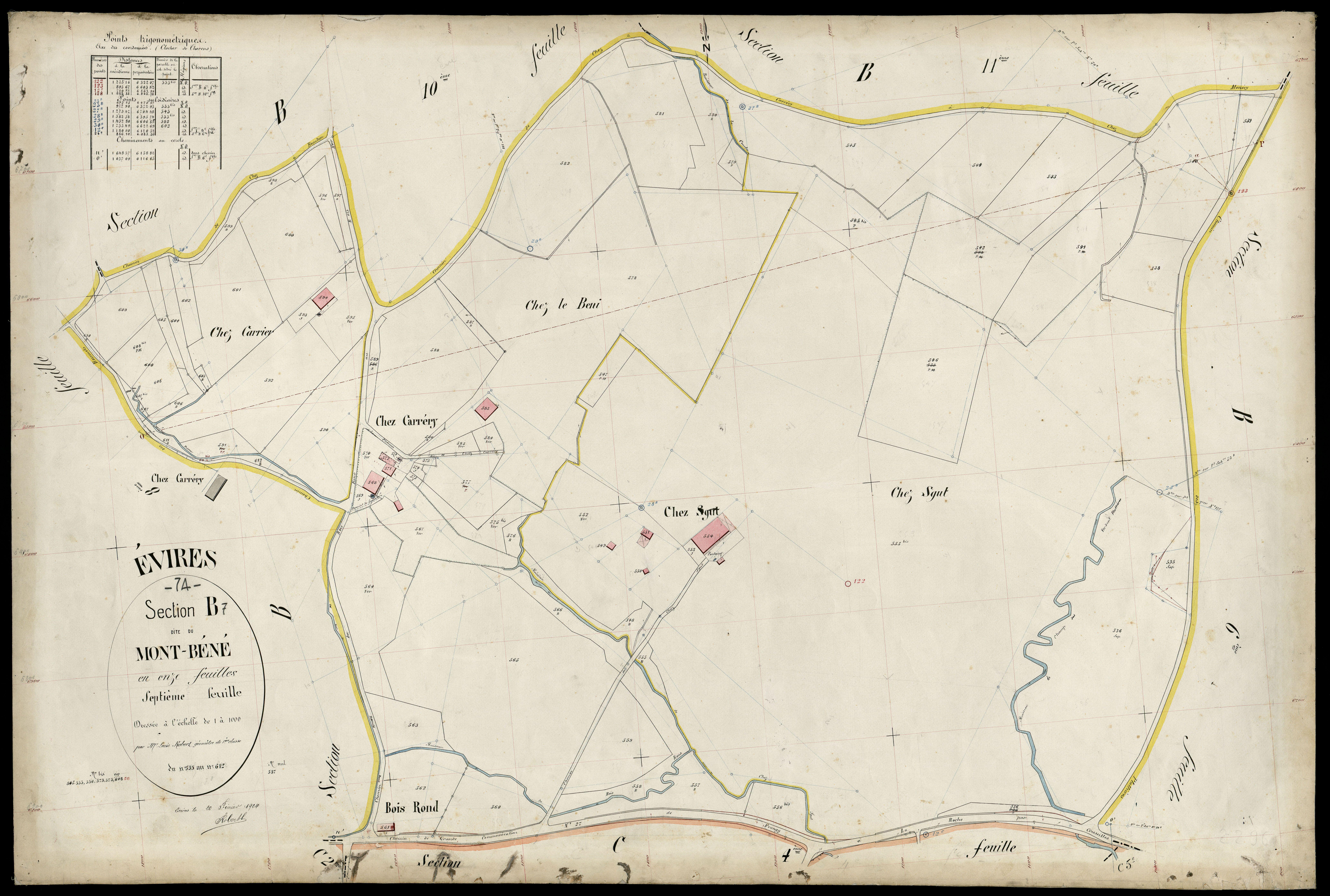3 P 3 4565 - Feuille n° 8, parcelles n° 613 à 689 - 20 février 1904
