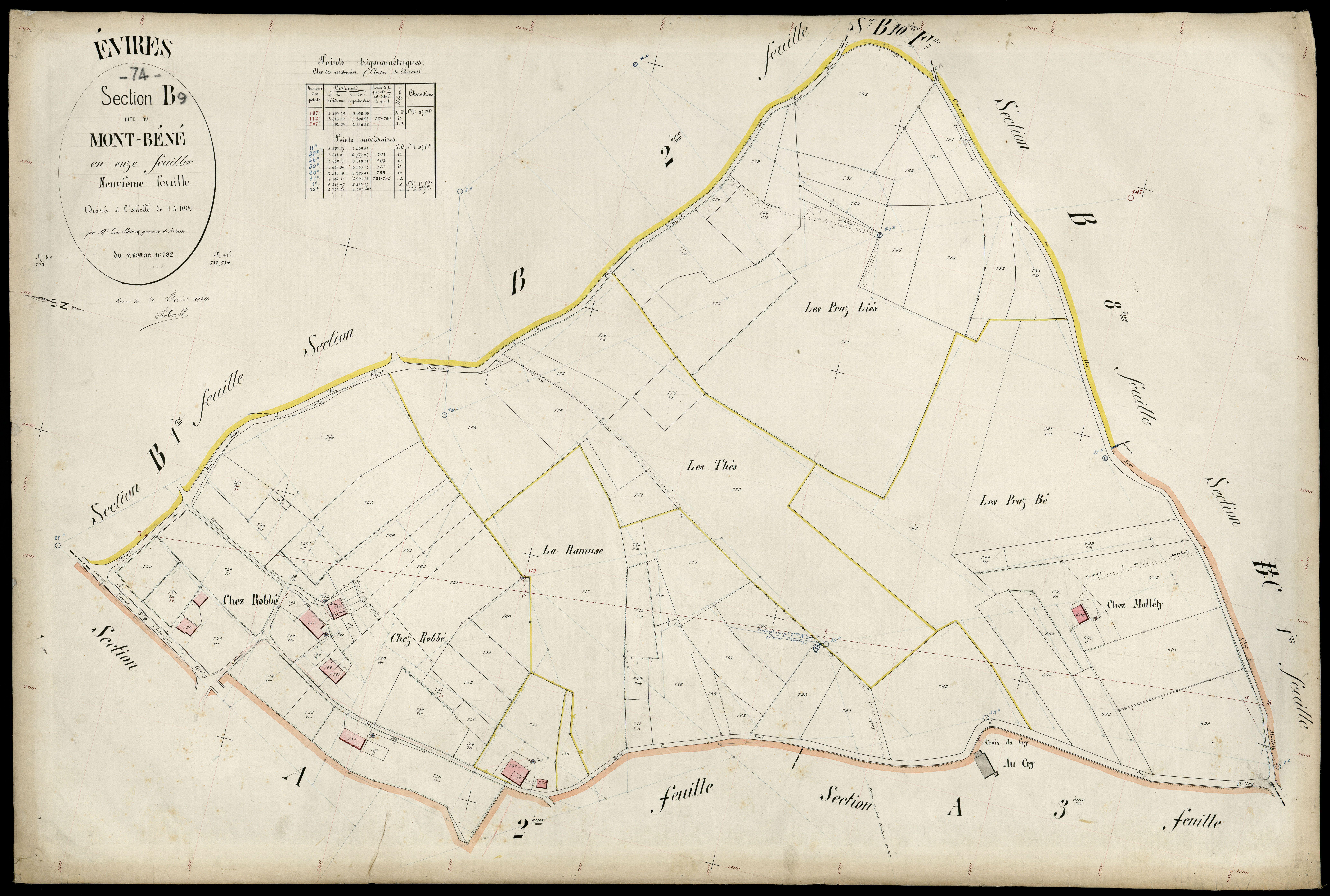 3 P 3 4567 - Feuille n° 10, parcelles n° 793 à 88 - 20 février 1904
