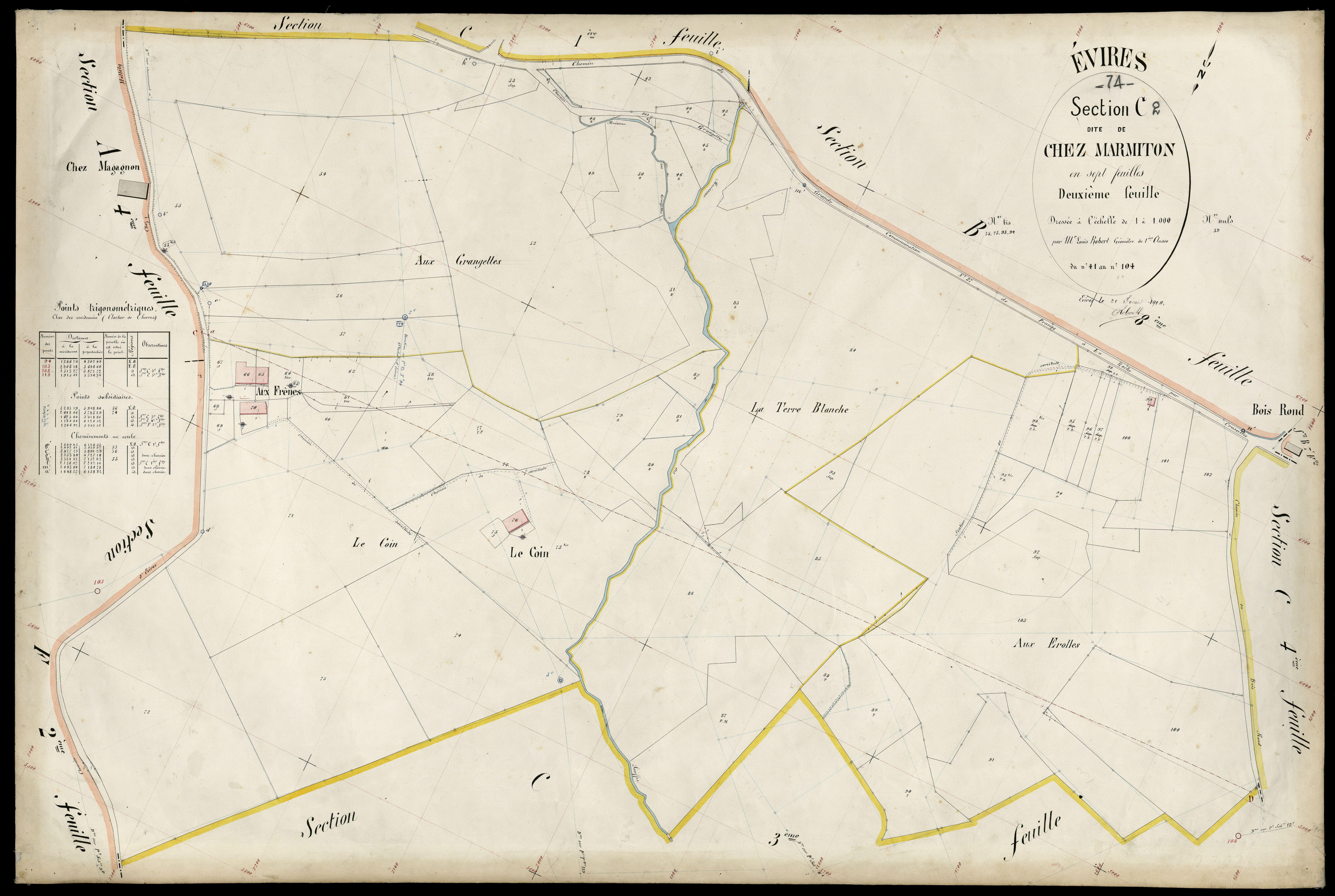 3 P 3 4571 - Feuille n° 3, parcelles n° 10 à 188 - 20 février 1904