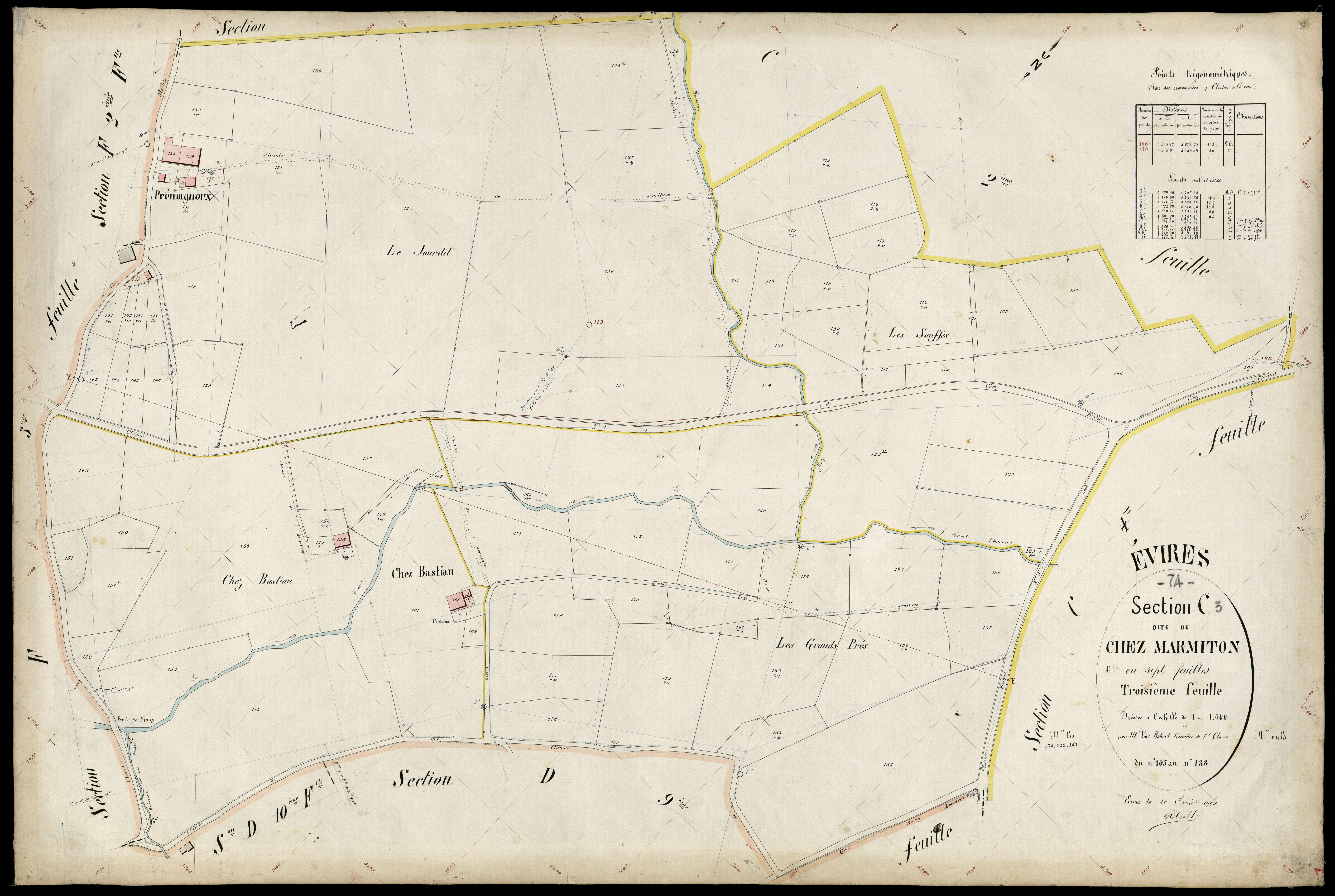 3 P 3 4572 - Feuille n° 4, parcelles n° 189 à 236 - 20 février 1904