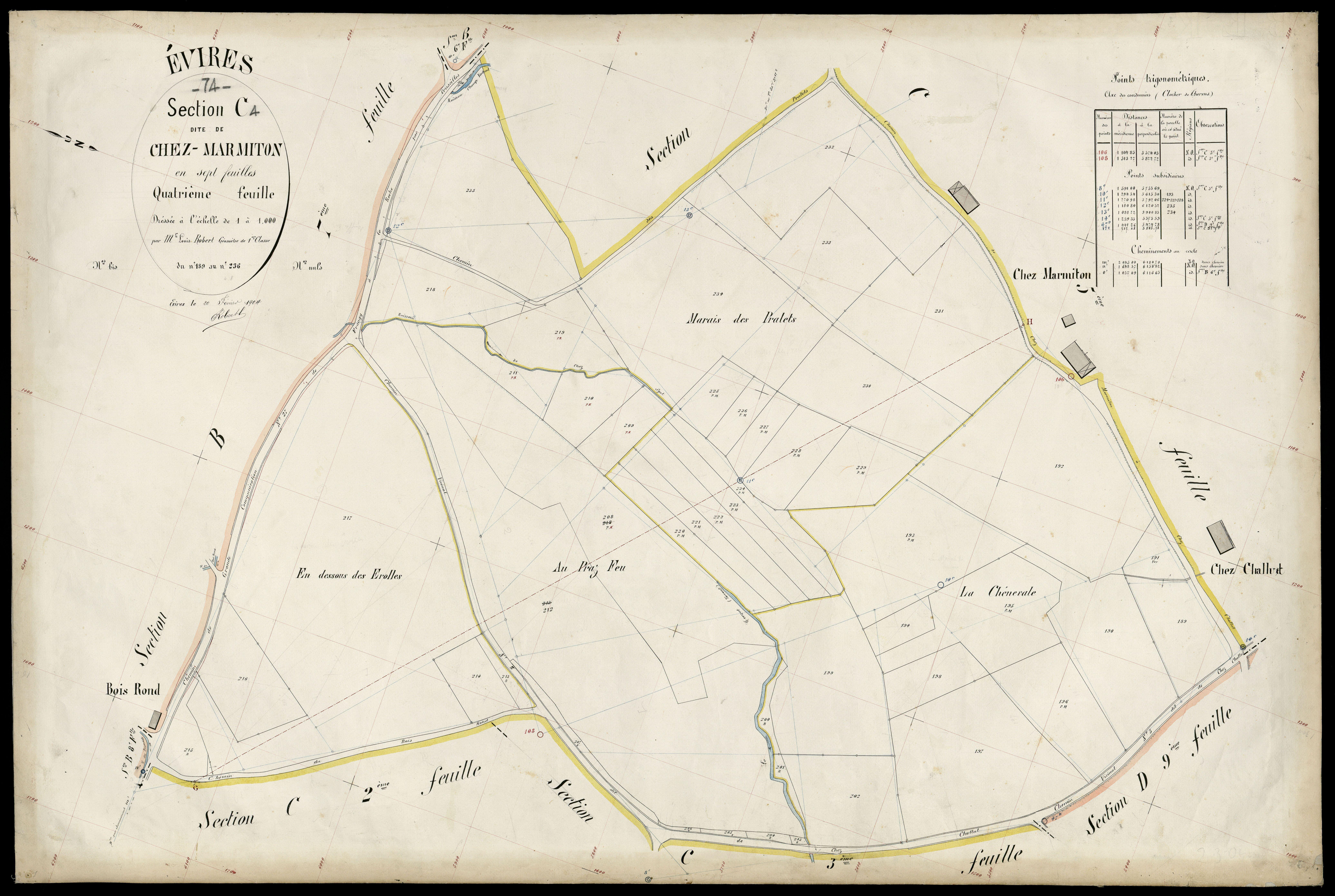 3 P 3 4573 - Feuille n° , parcelles n° 237 à 329 - 20 février 1904