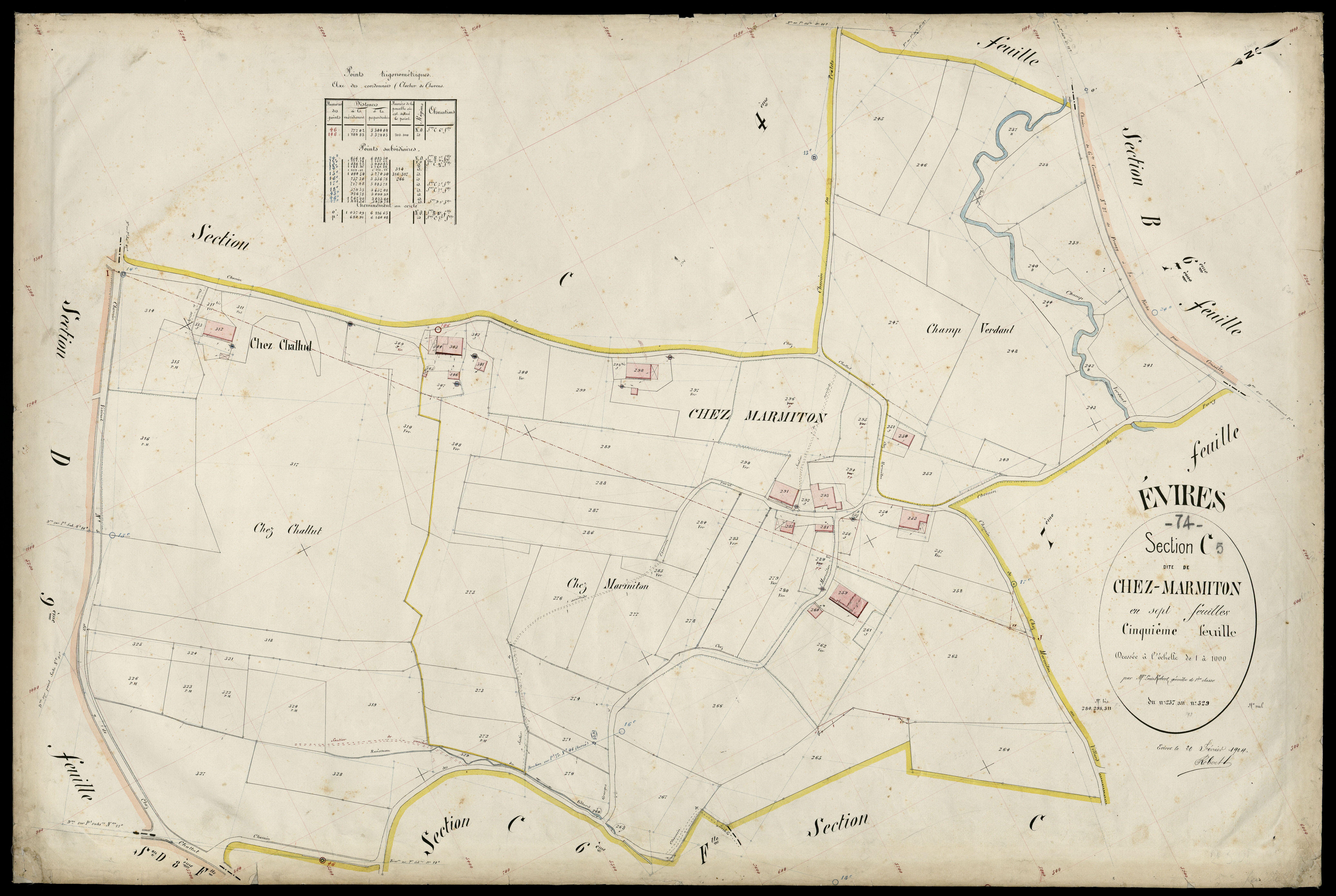 3 P 3 4574 - Feuille n° 6, parcelles n° 330 à 381 - 20 février 1904