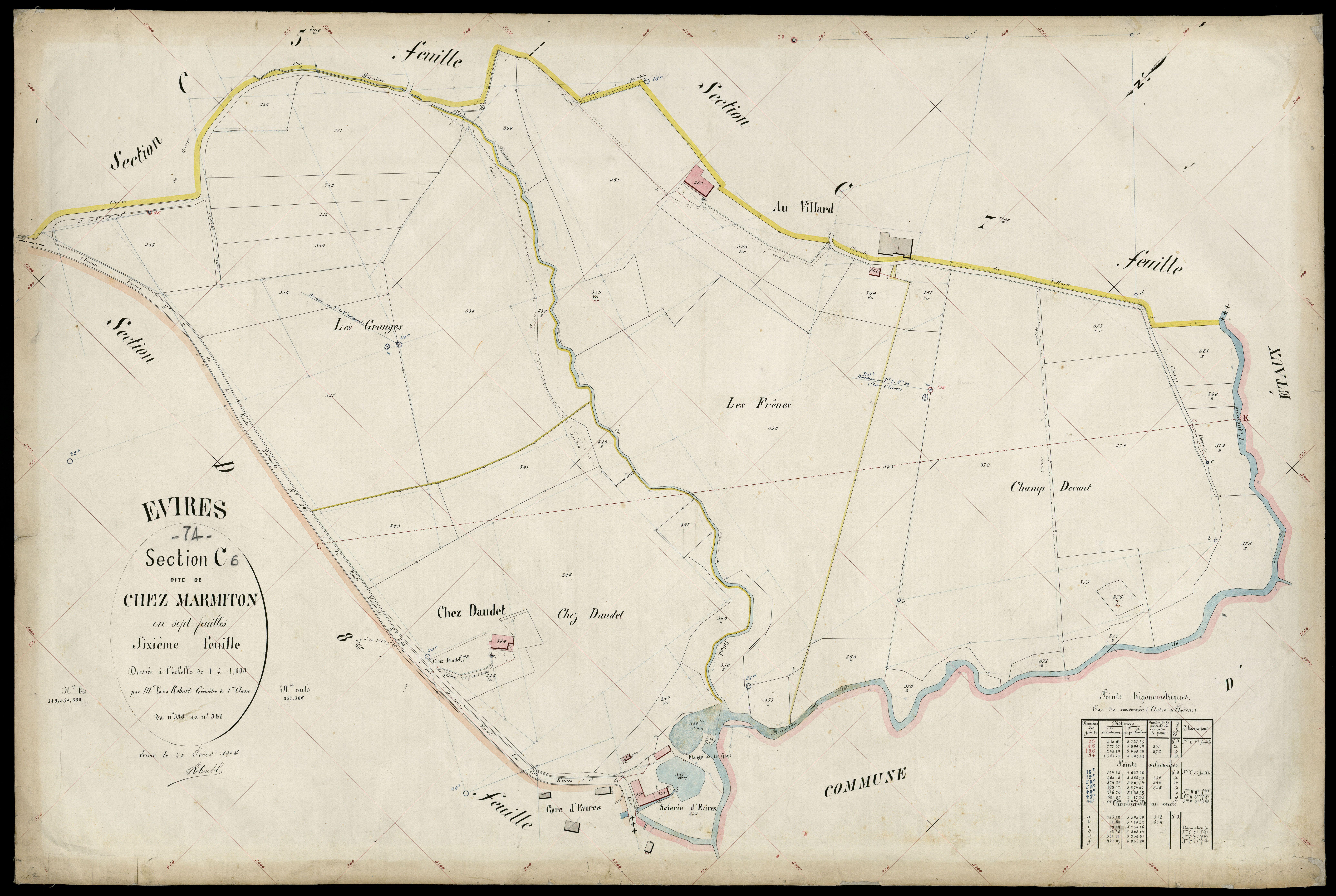 3 P 3 4575 - Feuille n° 7, parcelles n° 382 à 432 - 20 février 1904