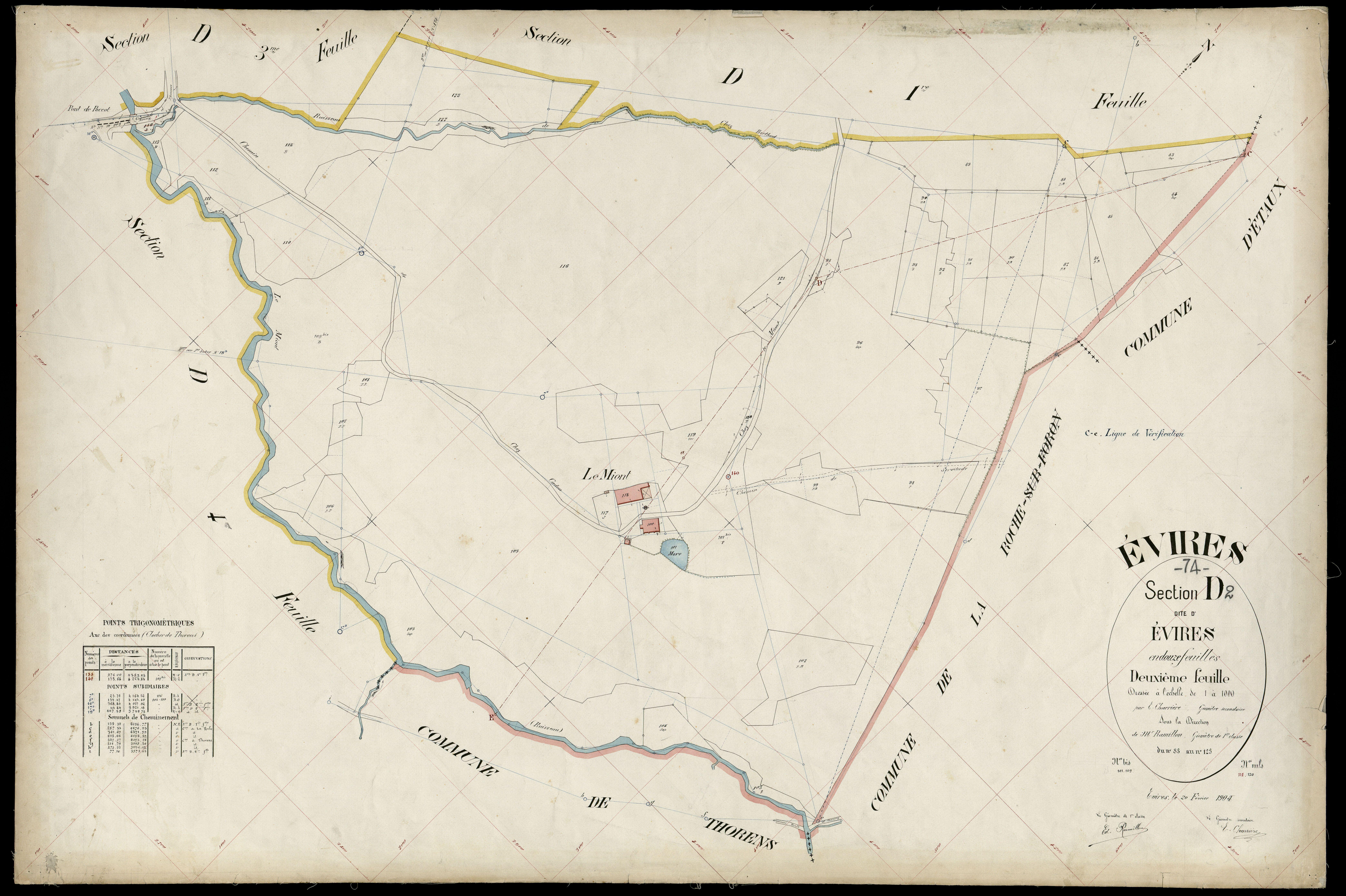 3 P 3 4578 - Feuille n° 3, parcelles n° 123bis à 187 - 20 février 1904