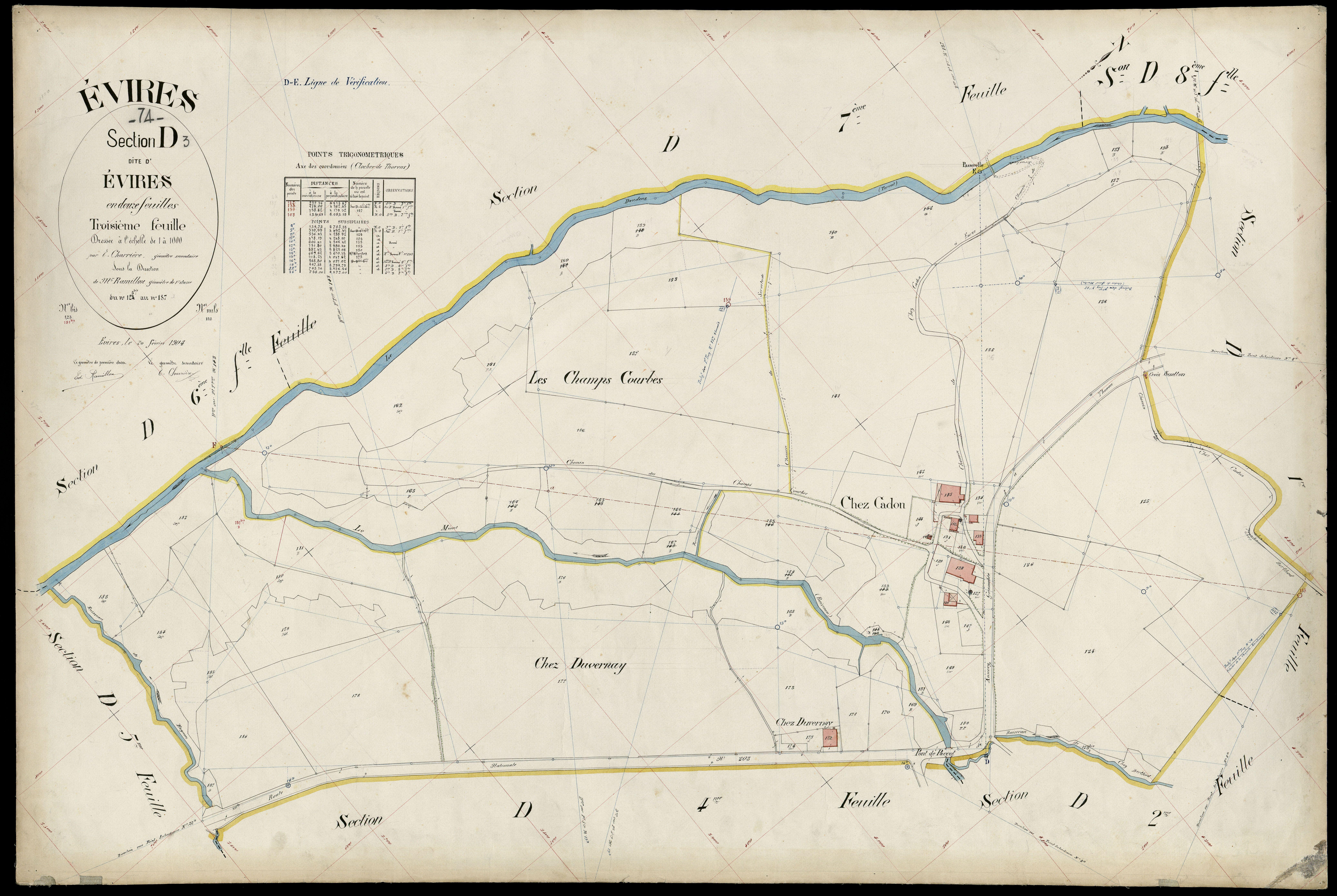 3 P 3 4579 - Feuille n° 4, parcelles n° 188 à 208 - 20 février 1904