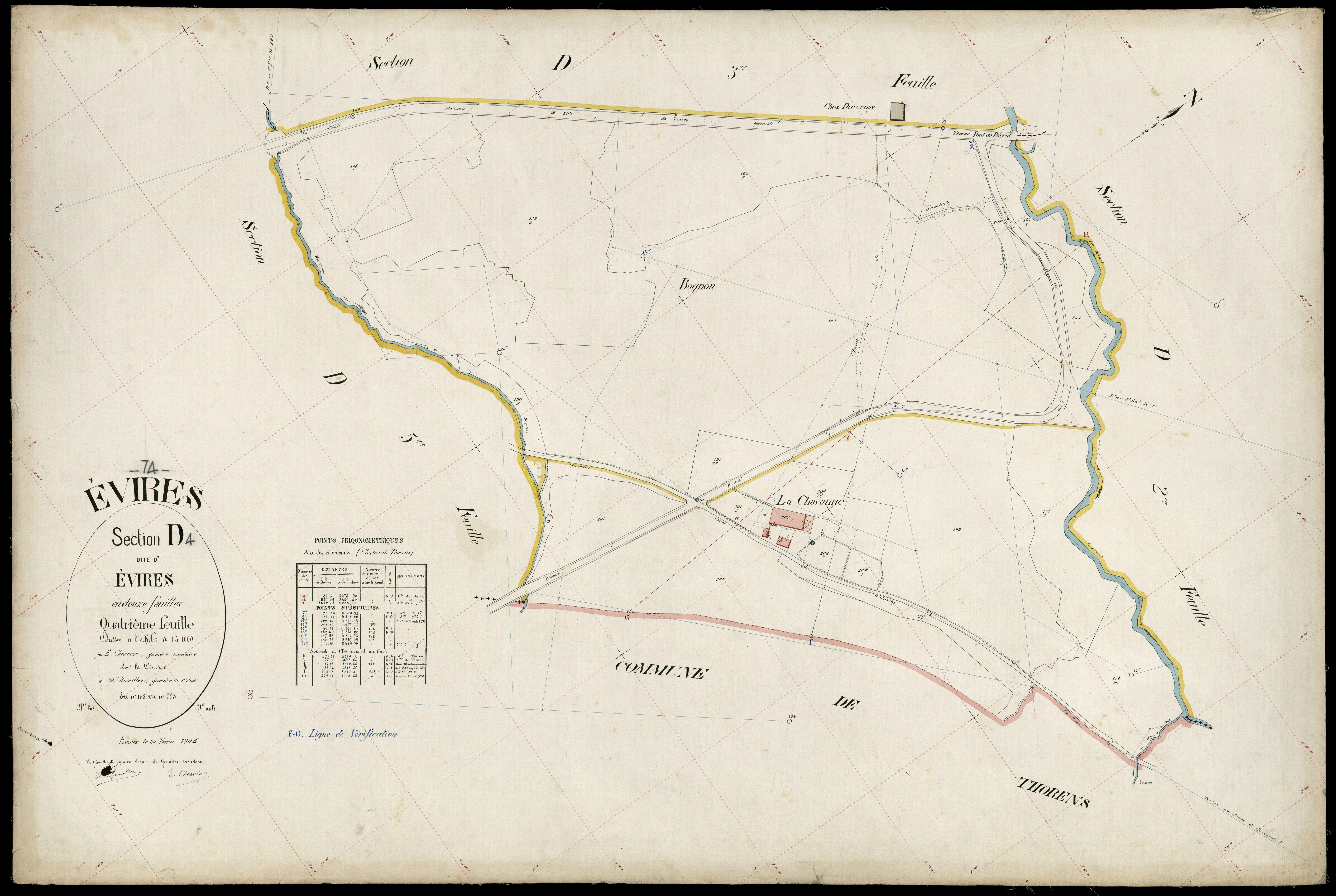 3 P 3 4580 - Feuille n° , parcelles n° 209 à 273 - 20 février 1904