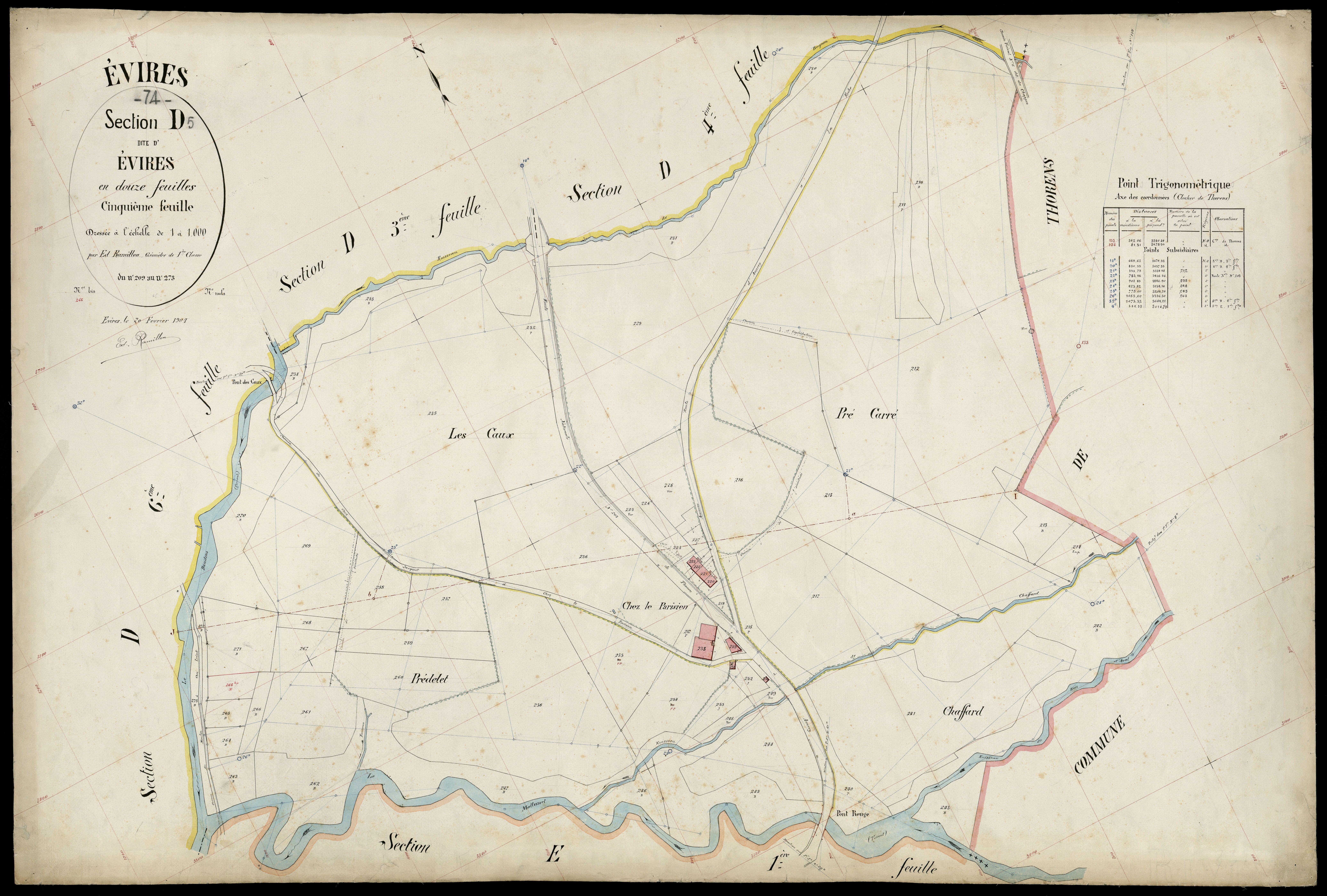 3 P 3 4581 - Feuille n° 6, parcelles n° 274 à 433 - 20 février 1904