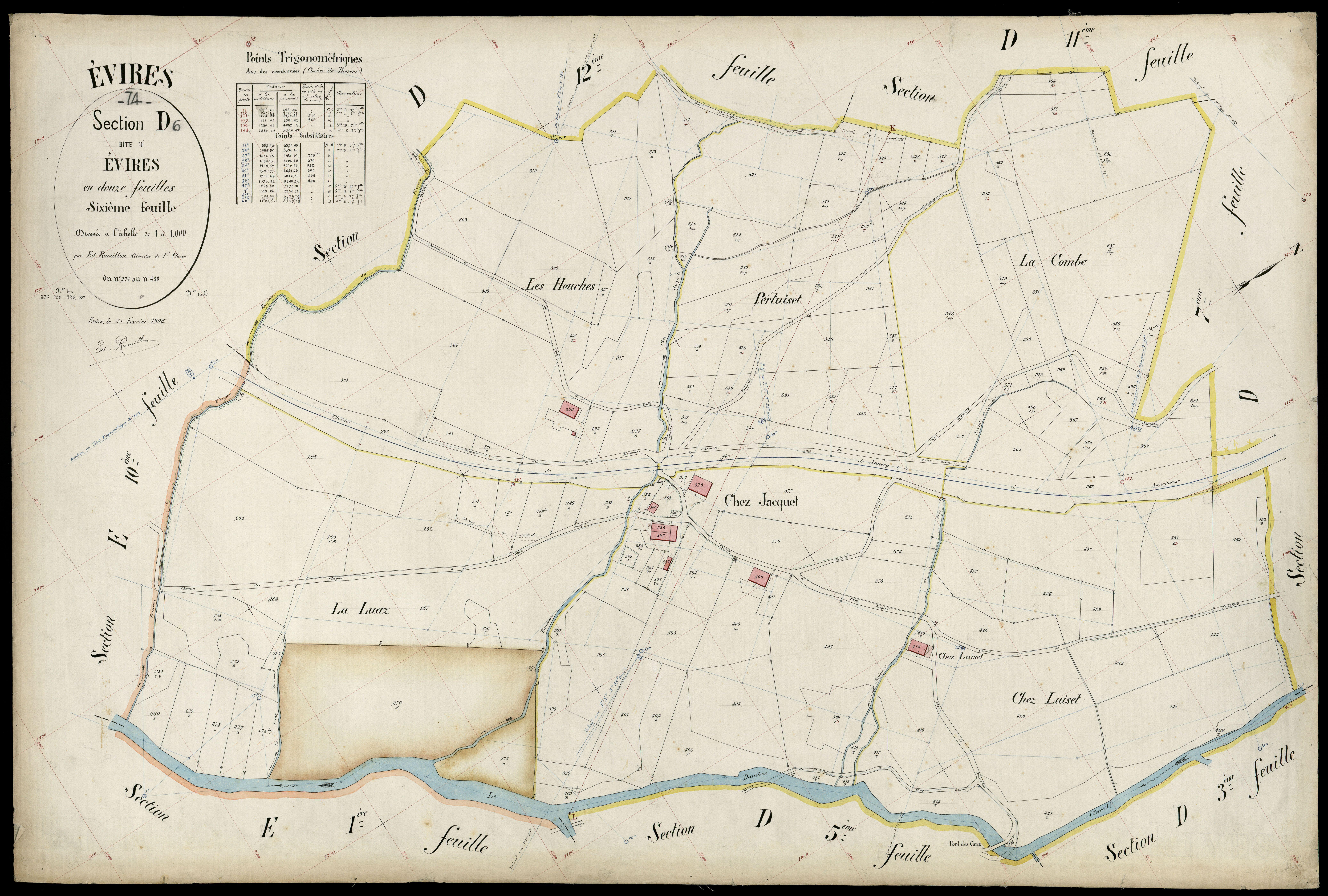 3 P 3 4582 - Feuille n° 7, parcelles n° 434 à 36 - 20 février 1904