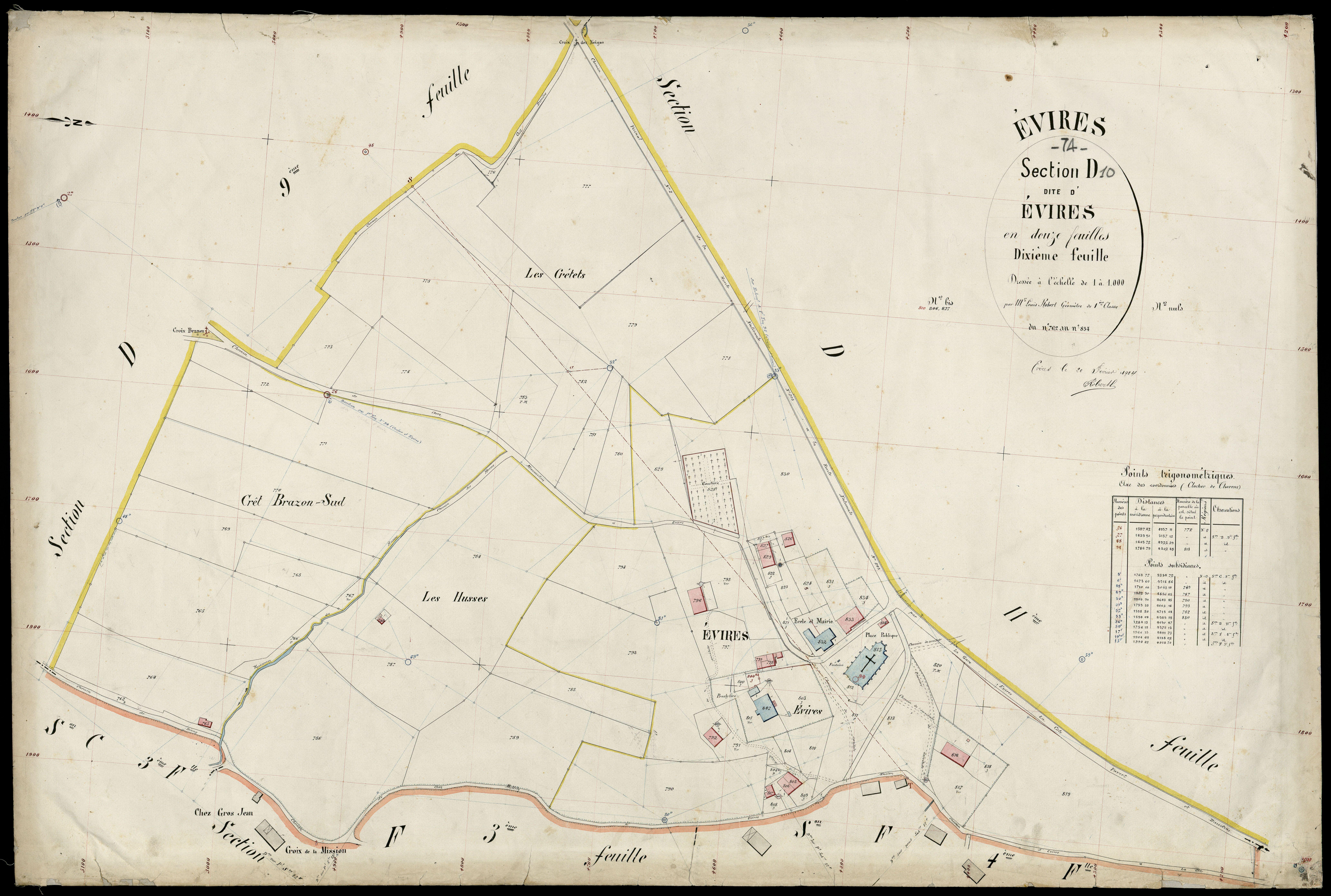 3 P 3 4586 - Feuille n° 11, parcelles n° 83 à 947 - 20 février 1904