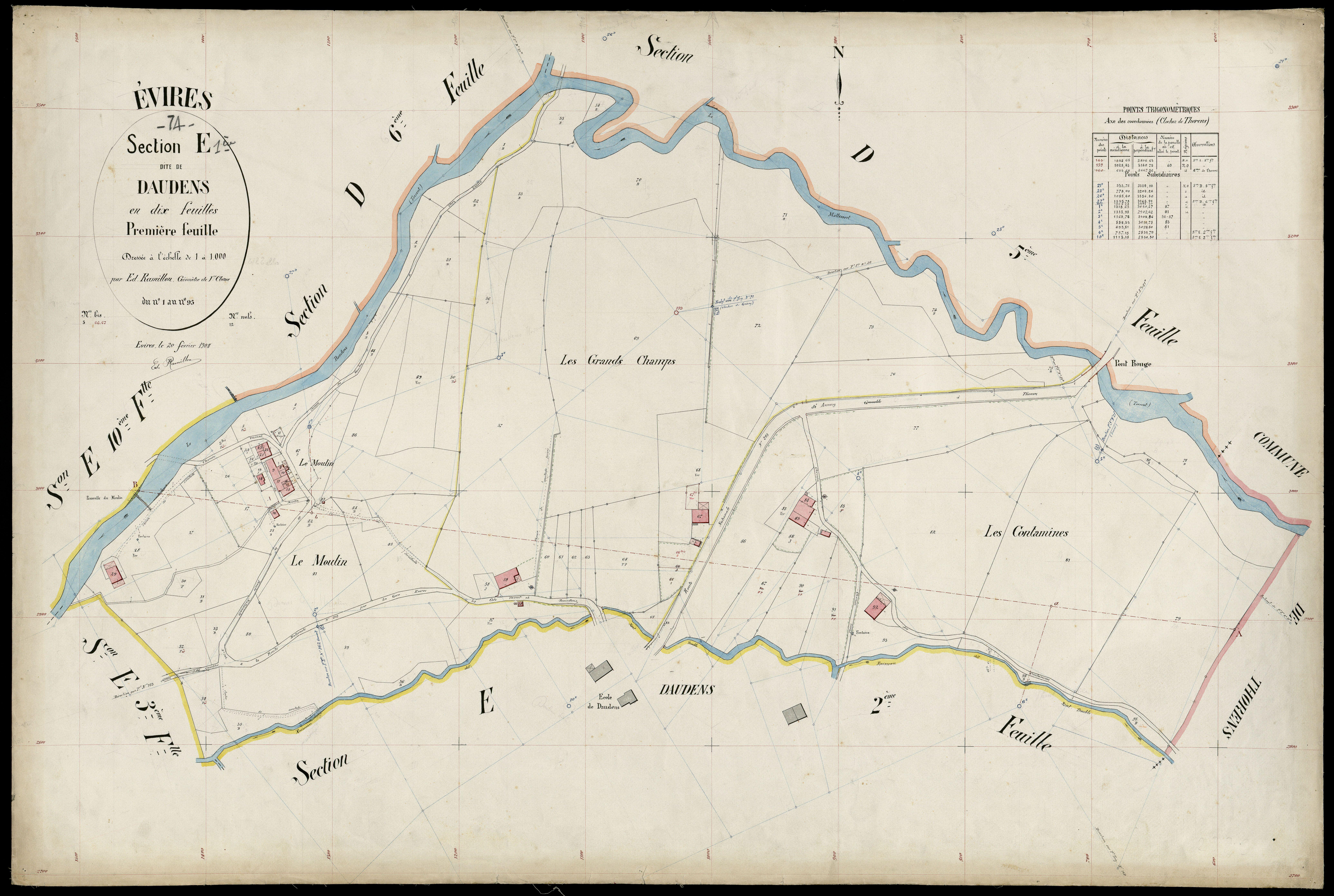 3 P 3 4589 - Feuille n° 2, parcelles n° 96 à 219 - 20 février 1904