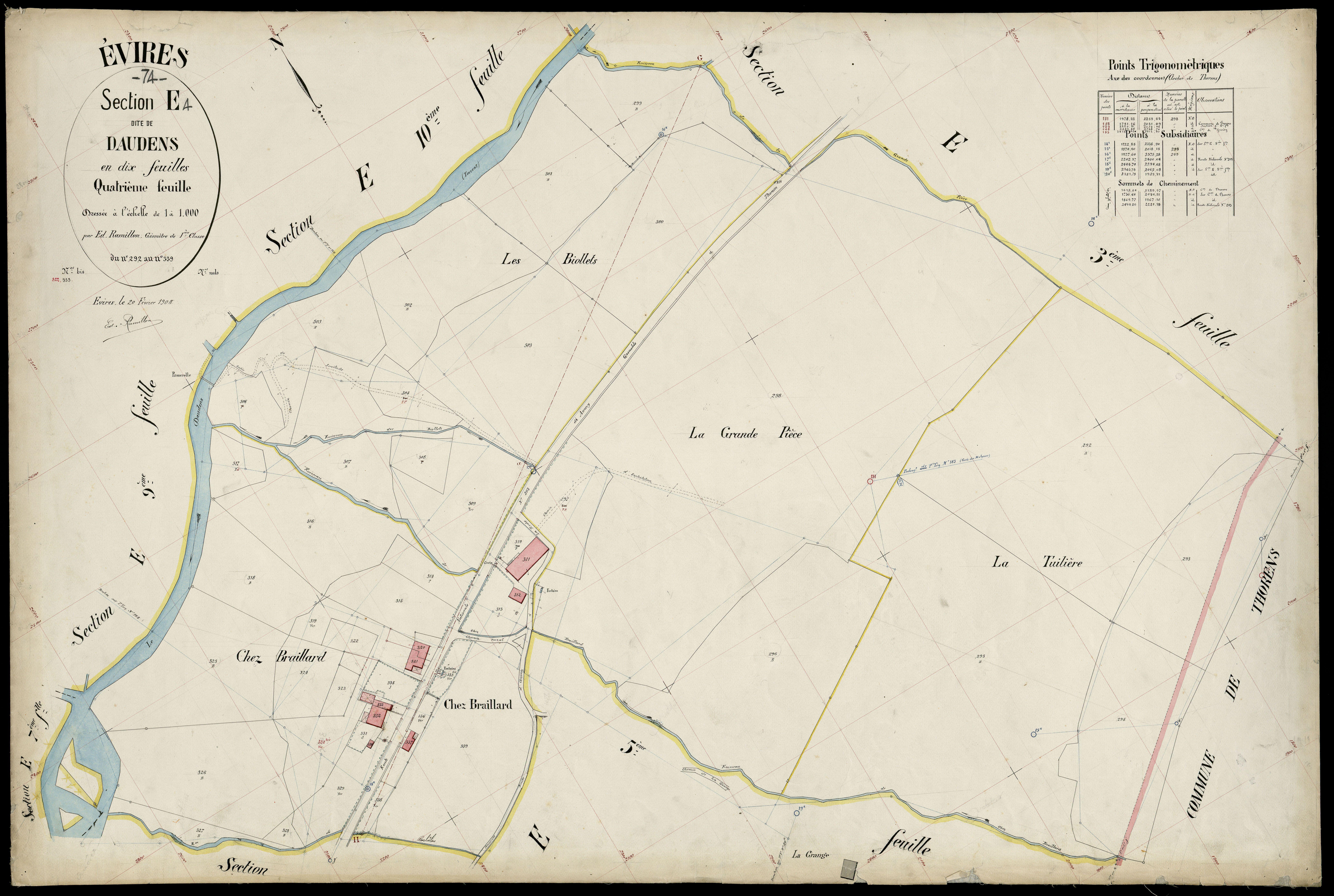 3 P 3 4592 - Feuille n° , parcelles n° 340 à 391 - 20 février 1904