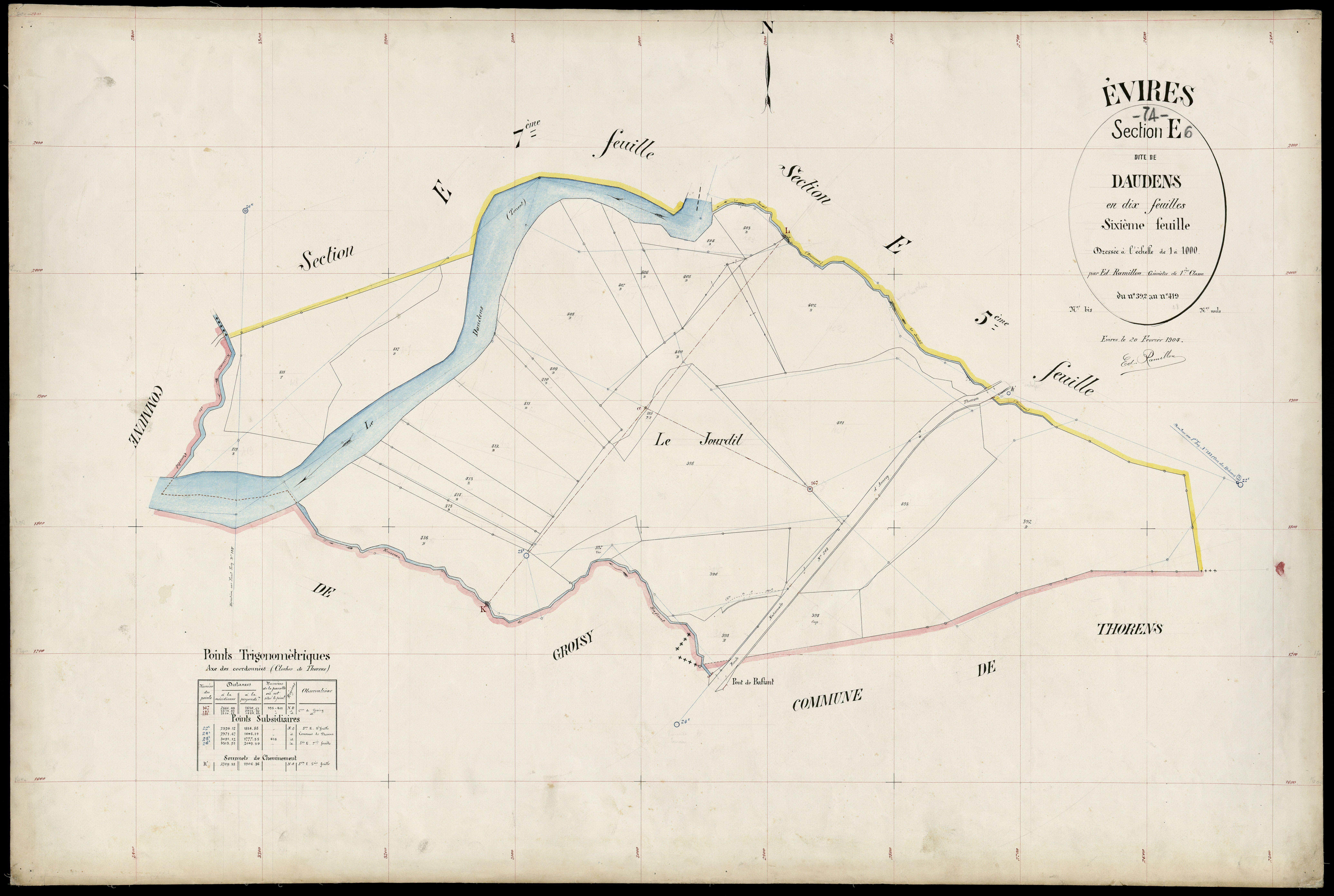 3 P 3 4594 - Feuille n° 7, parcelles n° 420 à 49 - 20 février 1904