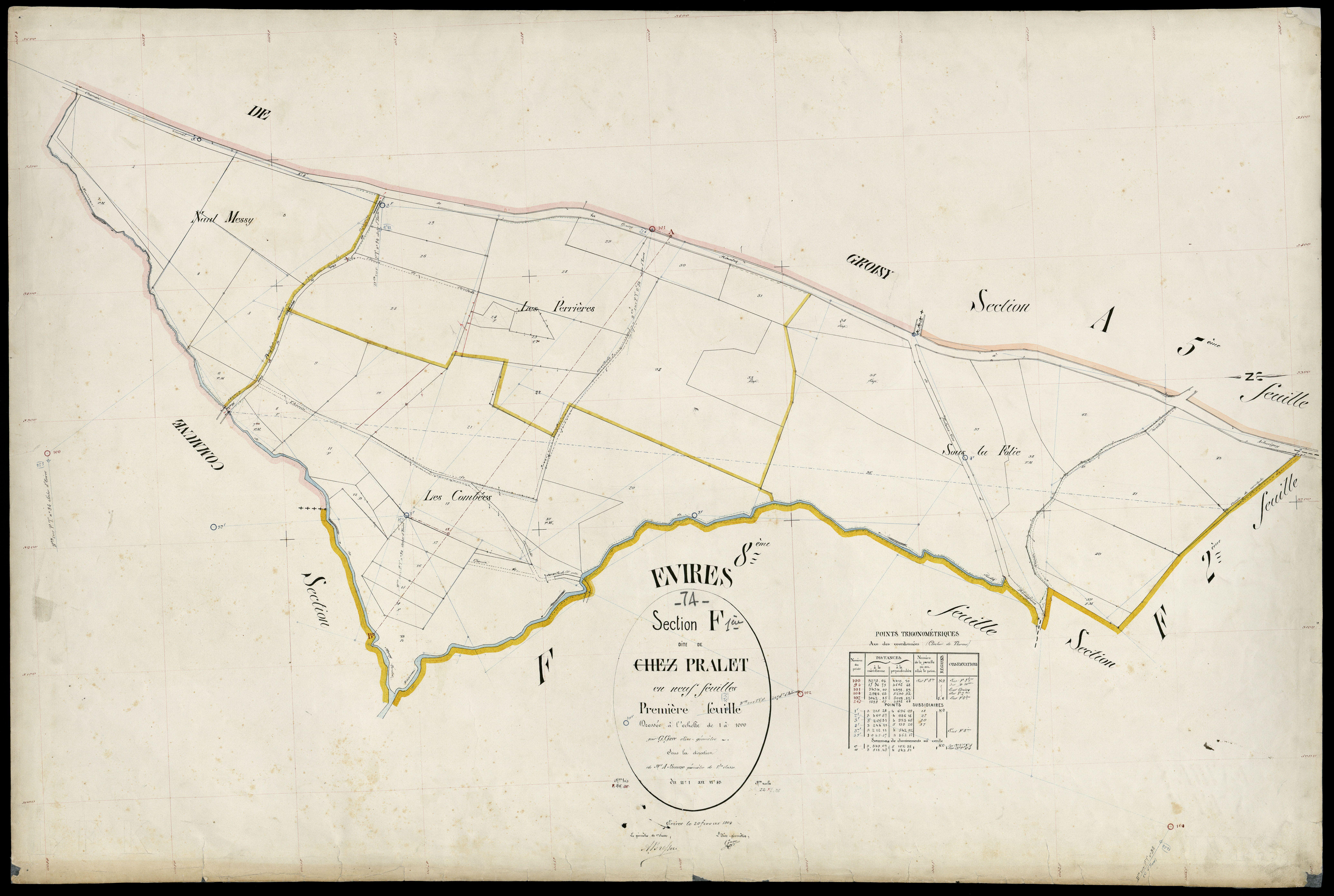 3 P 3 4599 - Feuille n° 2, parcelles n° 44 à 128 - 20 février 1904