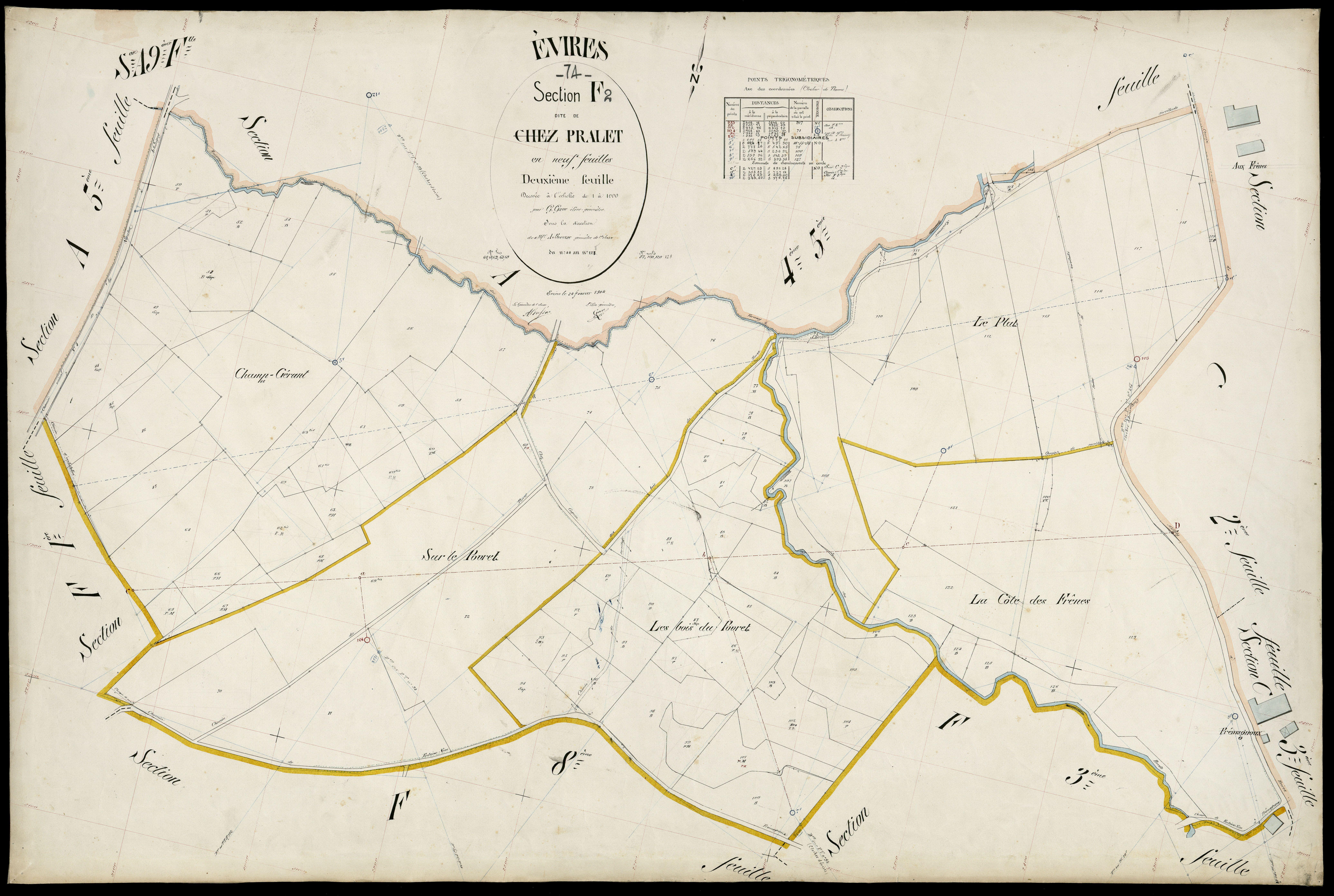 3 P 3 4600 - Feuille n° 3, parcelles n° 129 à 212 - 20 février 1904