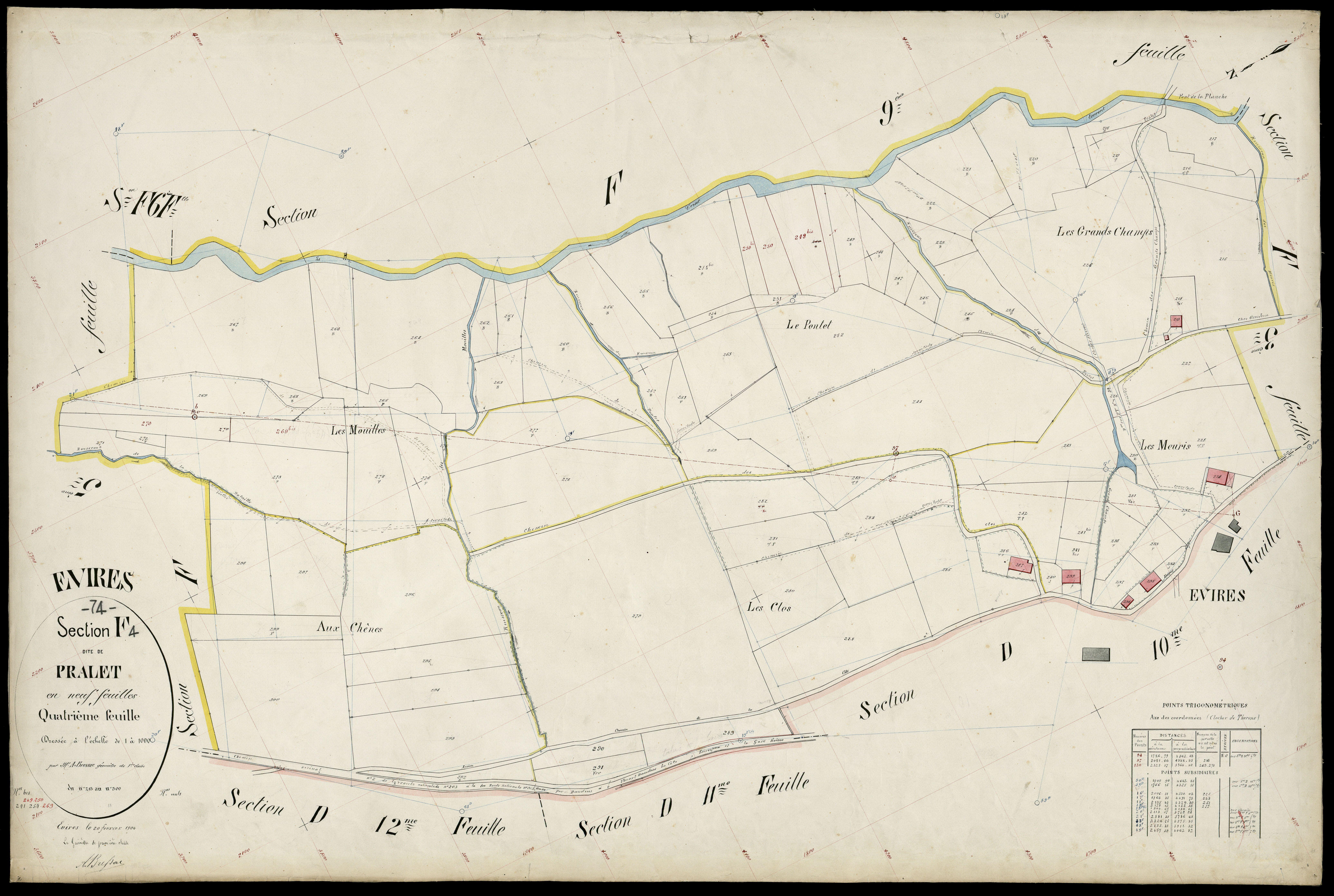 3 P 3 4602 - Feuille n° , parcelles n° 301 à 396 - 20 février 1904