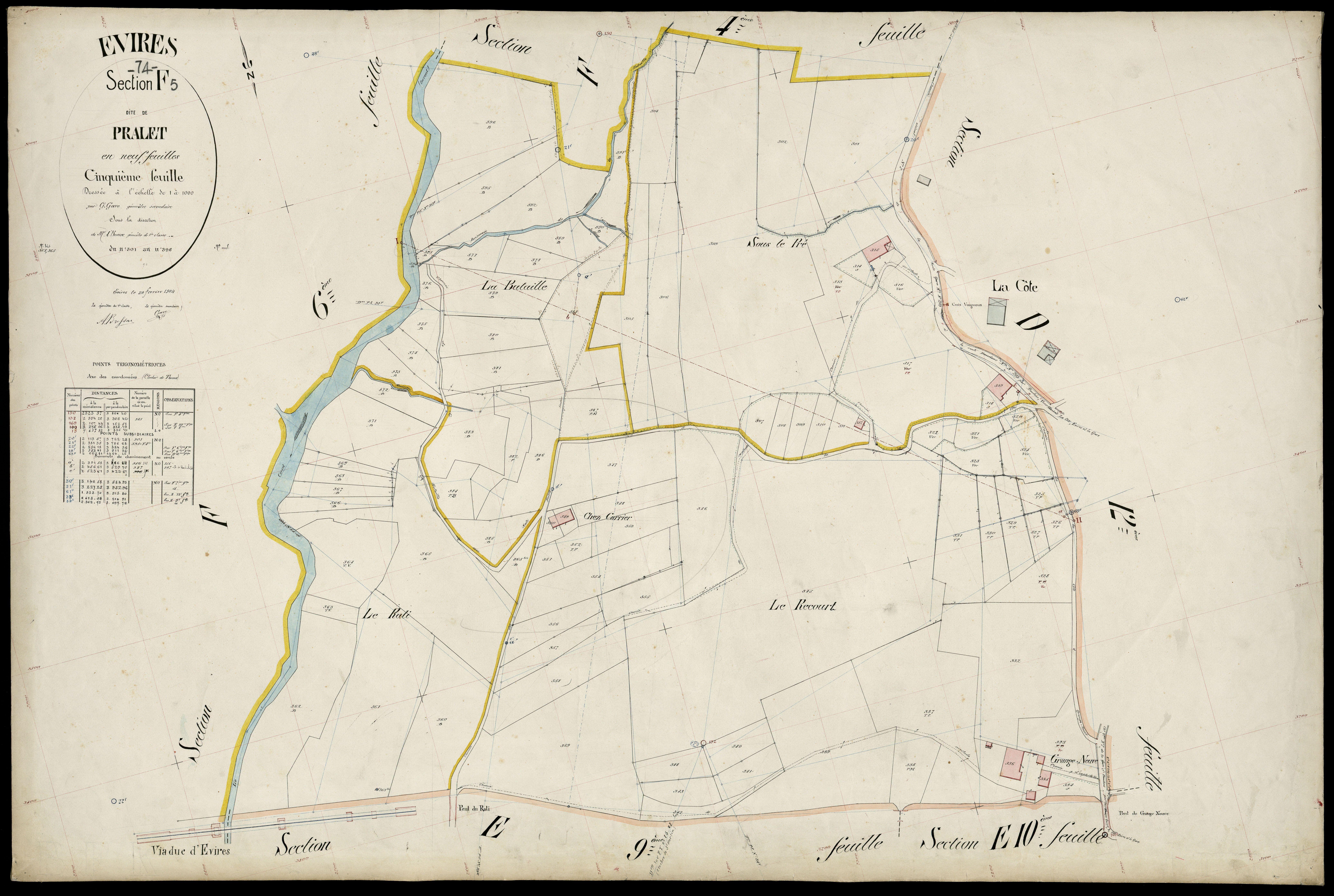 3 P 3 4603 - Feuille n° 6, parcelles n° 397 à 492 - 20 février 1904