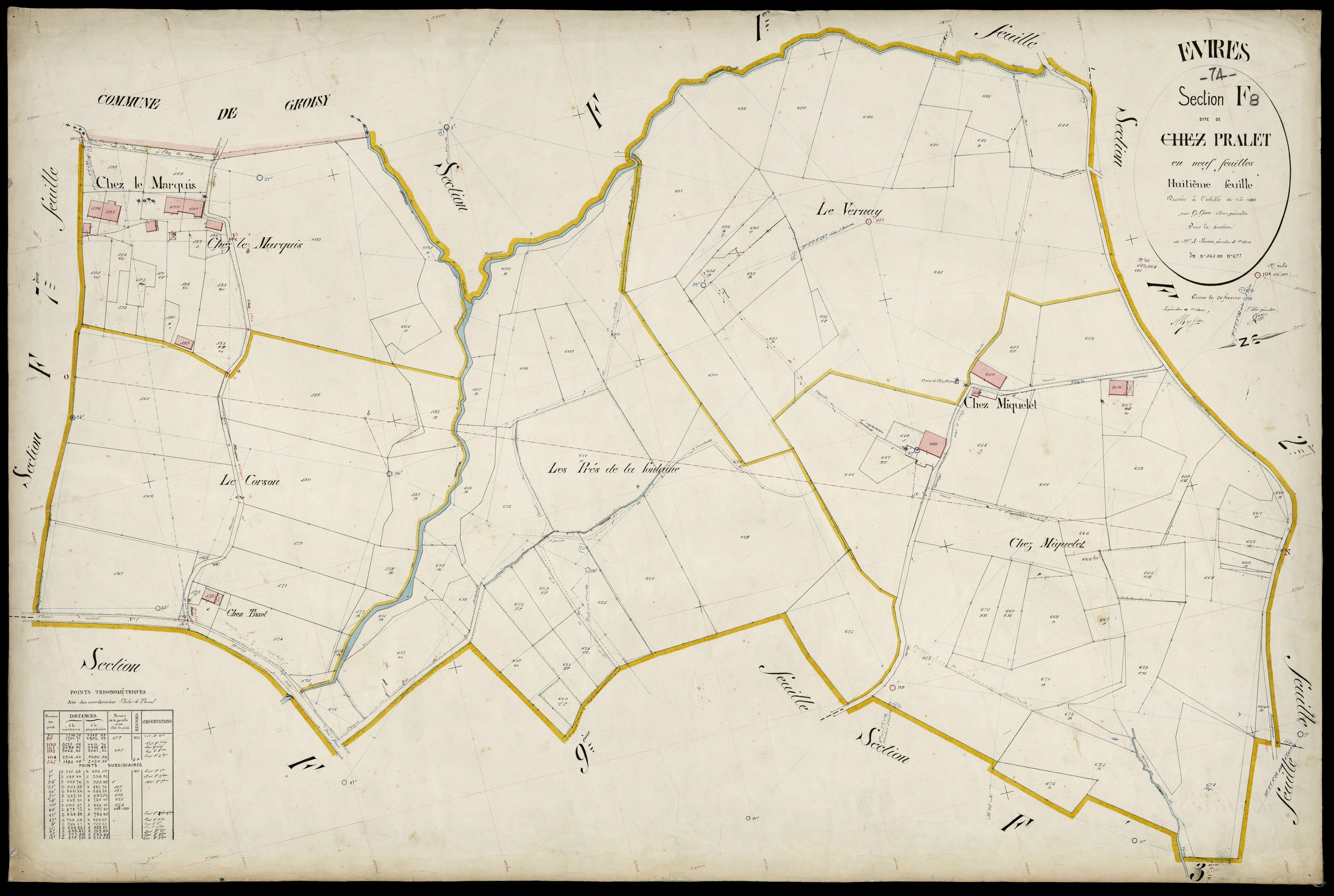 3 P 3 4606 - Feuille n° 9, parcelles n° 678 à 780 - 20 février 1904