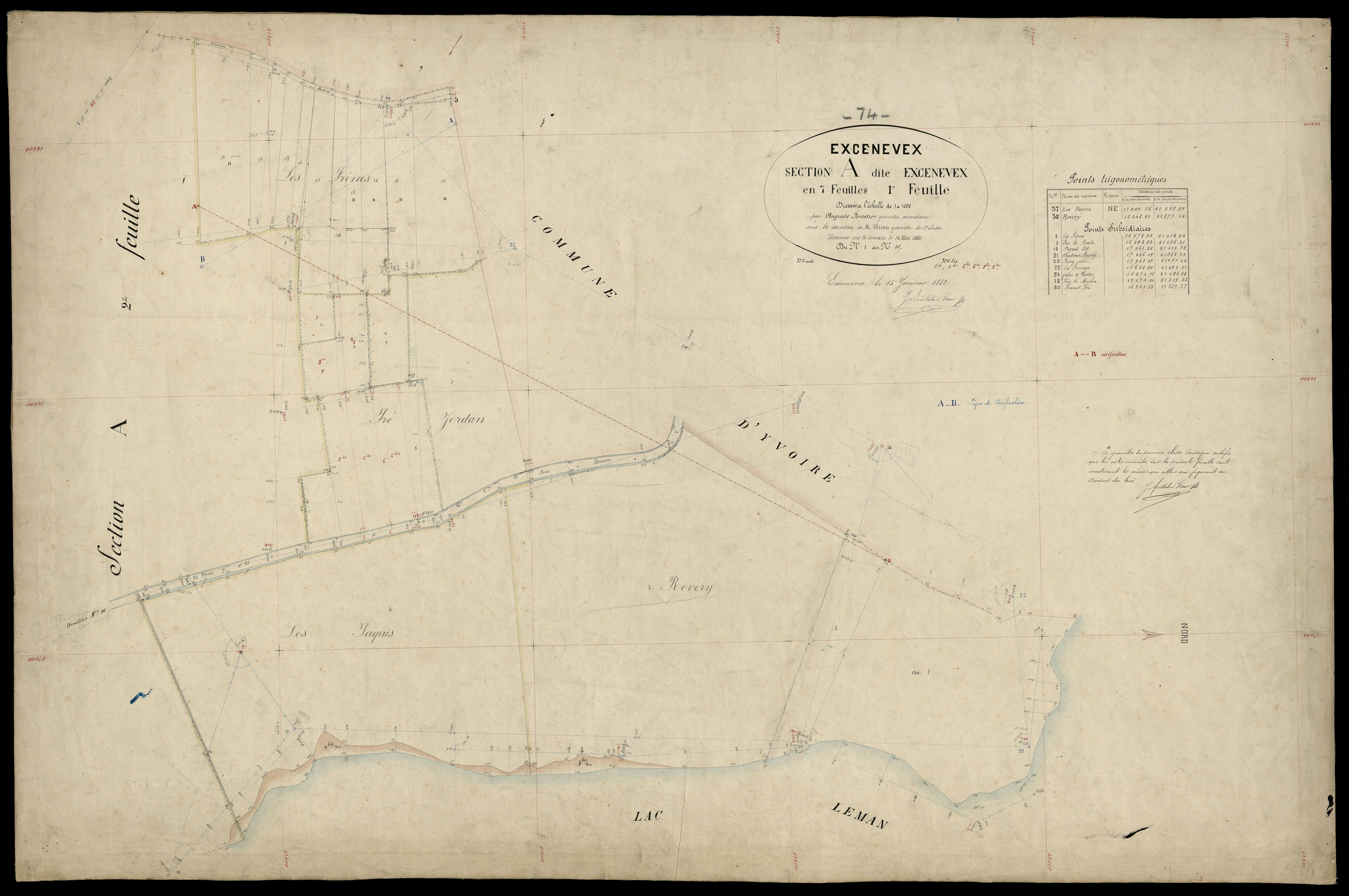 3 P 3 4610 - Feuille n° 2, parcelles n° 20 à 104 - 15 mai 1880