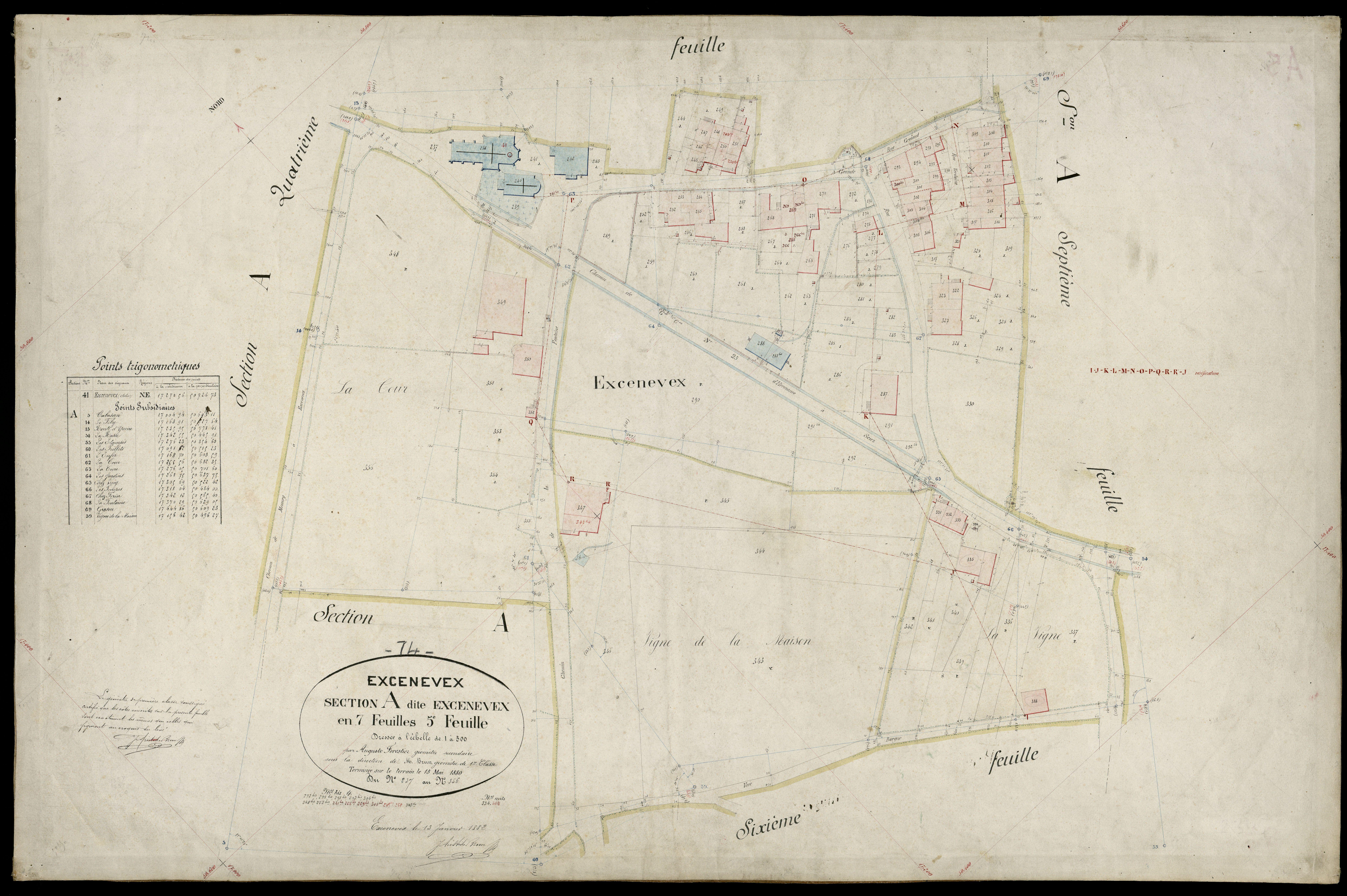3 P 3 4614 - Feuille n° 6, parcelles n° 37 à 471 - 15 mai 1880