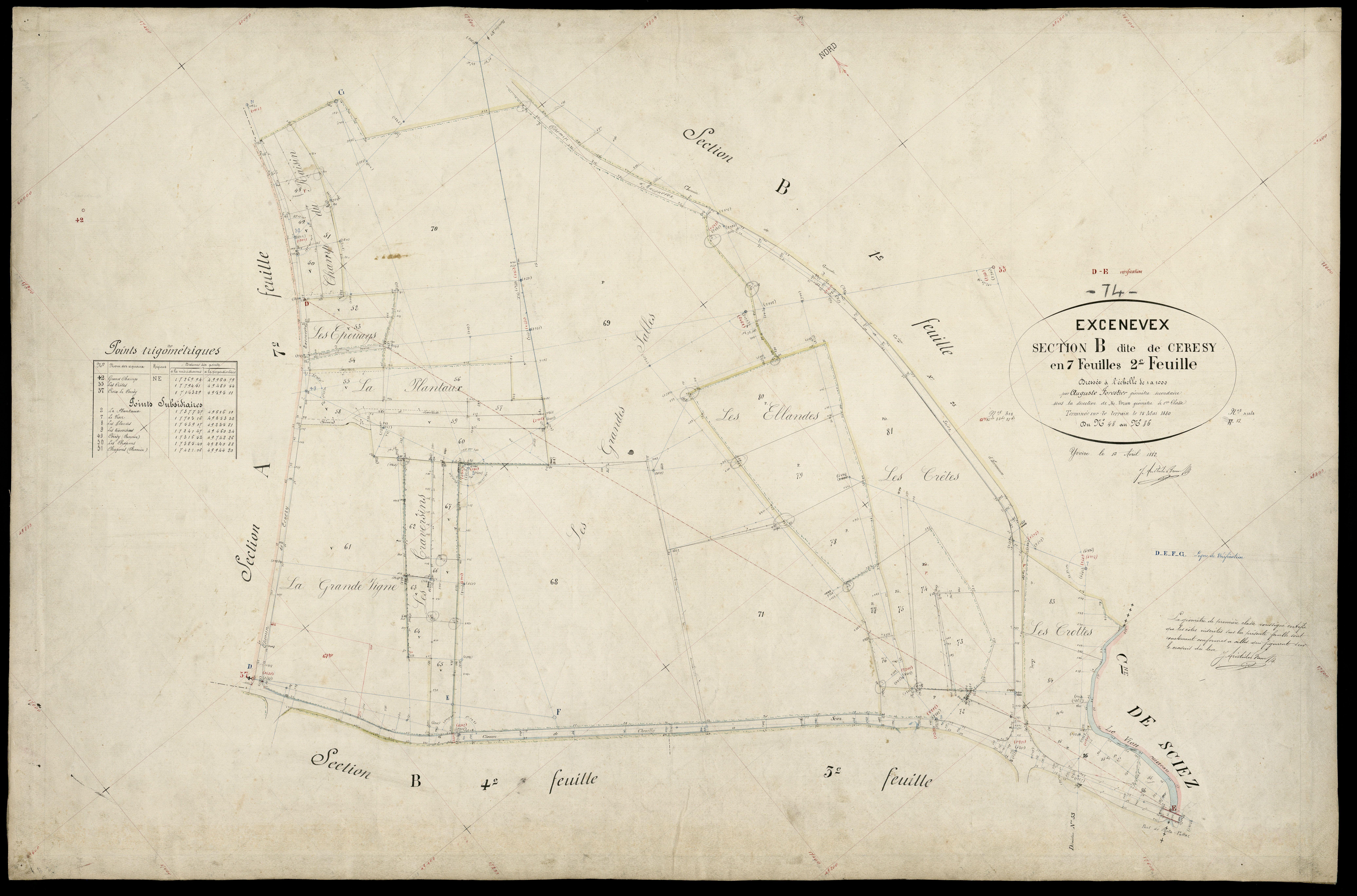 3 P 3 4618 - Feuille n° 3, parcelles n° 87 à 203 - 15 mai 1880