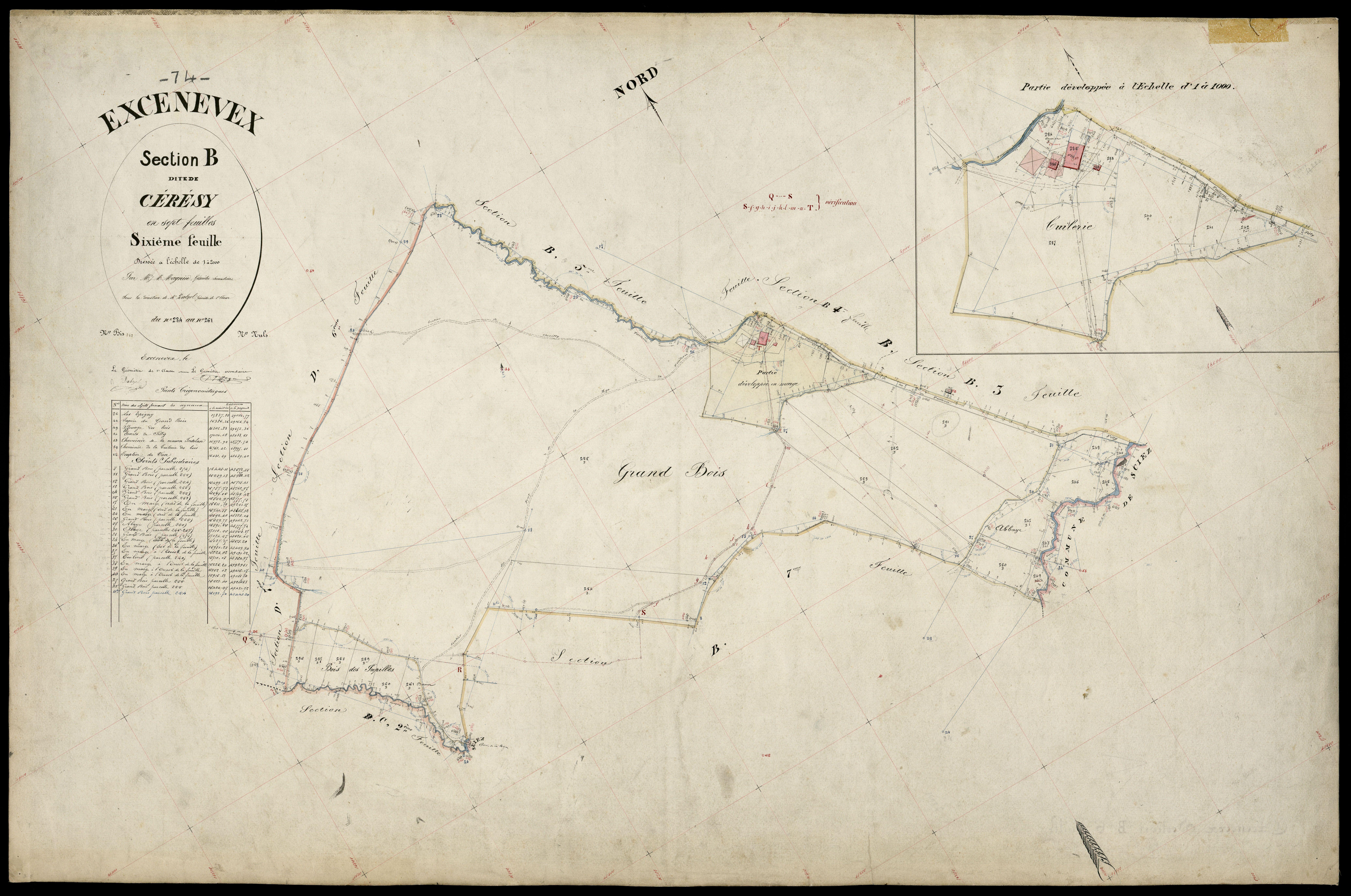 3 P 3 4622 - Feuille n° 7, parcelles n° 262 à 324 -