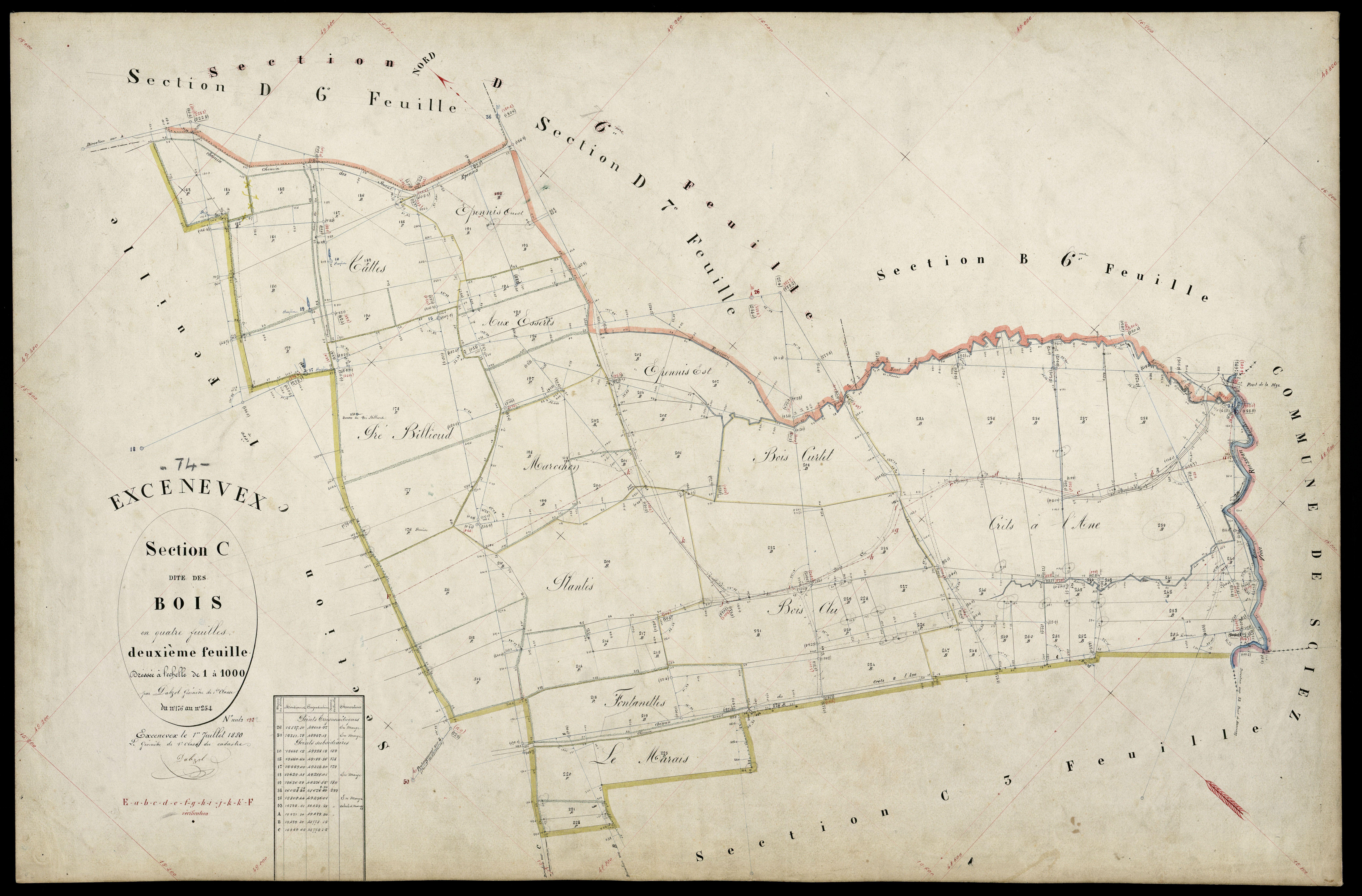 3 P 3 4625 - Feuille n° 3, parcelles n° 2 à 310 - 20 juin 1880