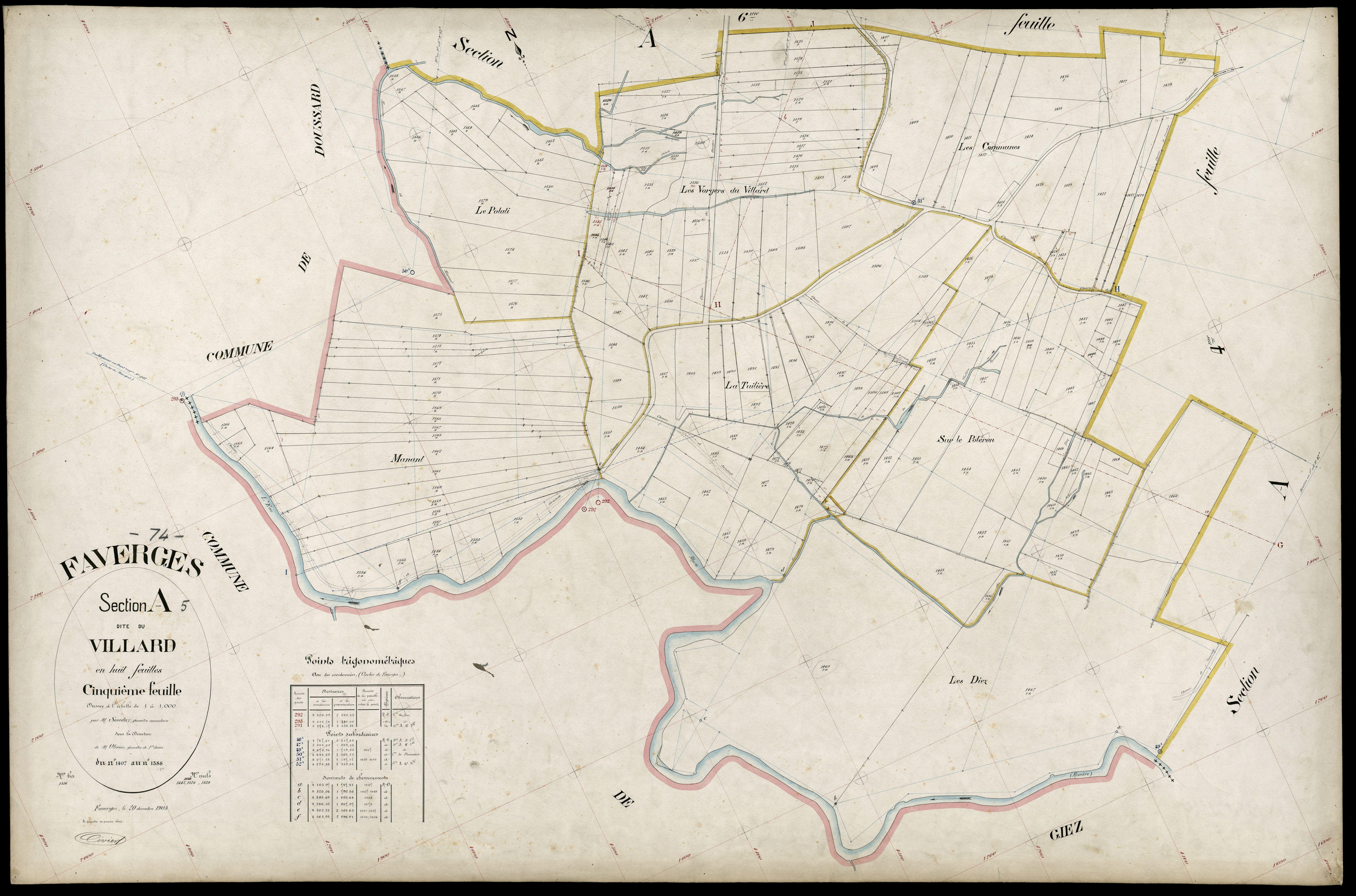 3 P 3 4645 - Feuille n° 6, parcelles n° 189 à 2014 - 20 décembre 1905