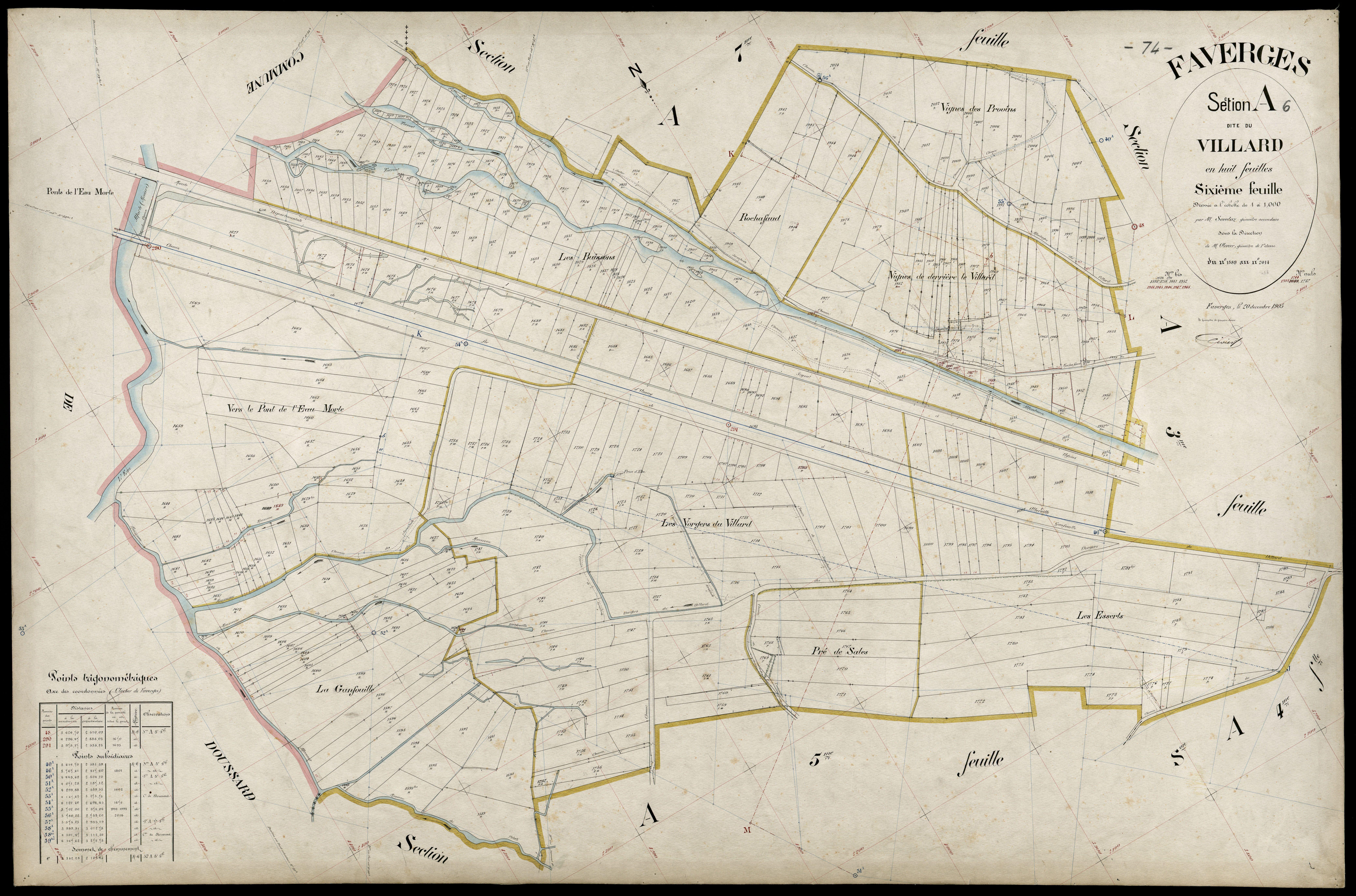 3 P 3 4646 - Feuille n° 7, parcelles n° 201 à 2031 - 20 décembre 1905