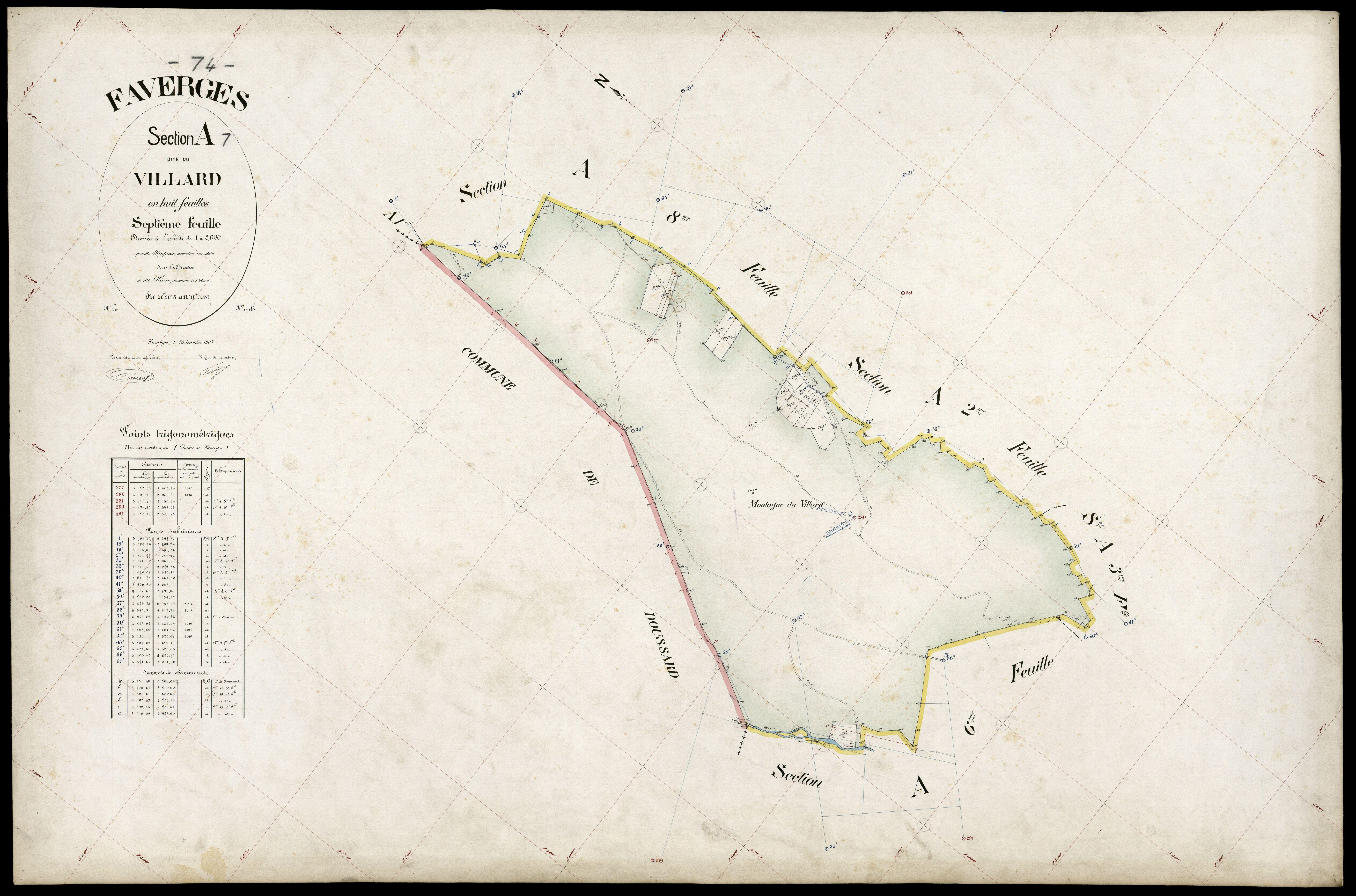 3 P 3 4647 - Feuille n° 8, parcelles n° 2032 à 2400 - 20 décembre 1905