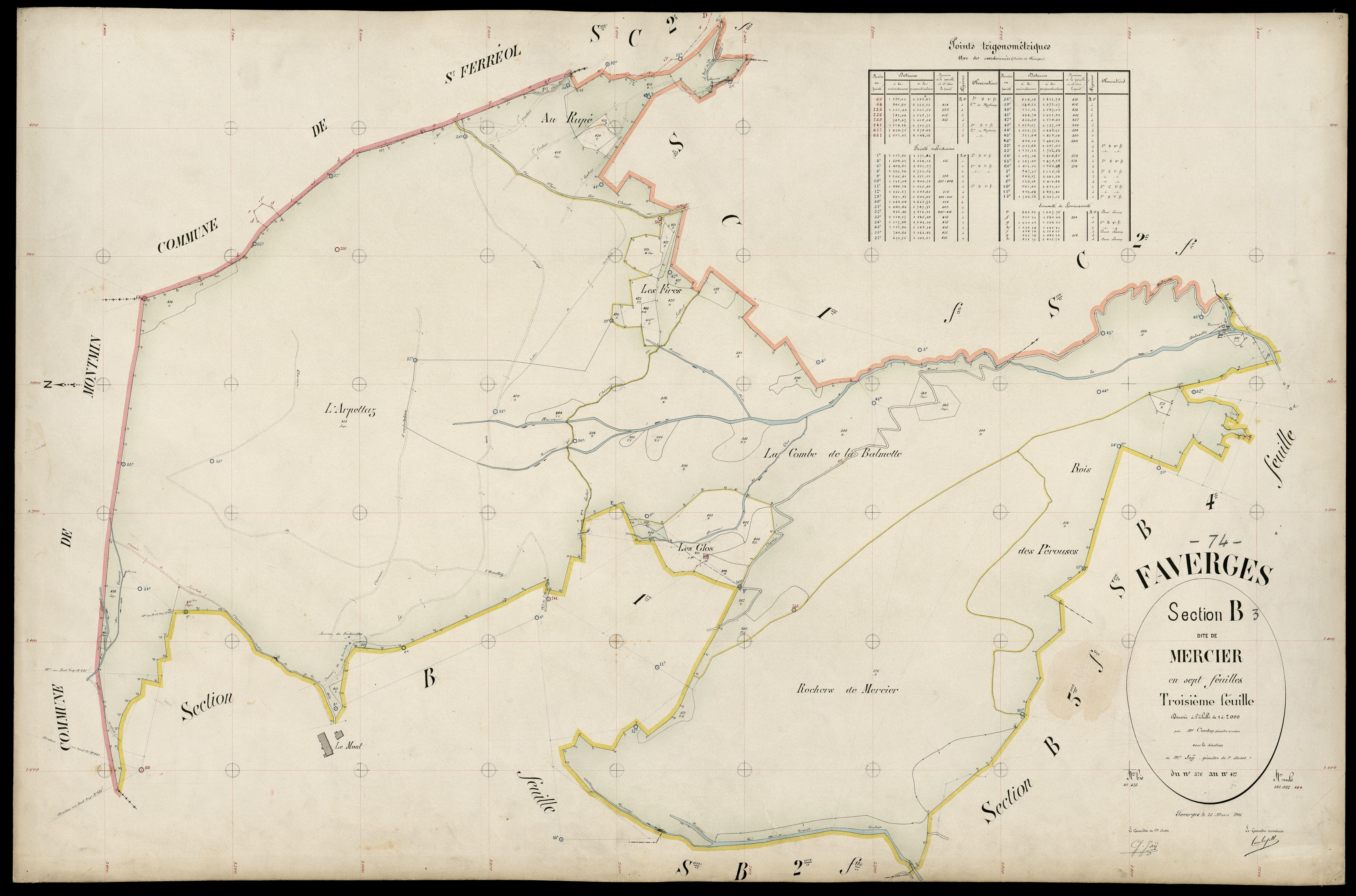 3 P 3 4651 - Feuille n° 4, parcelles n° 428 à 969 - 25 mars 1905