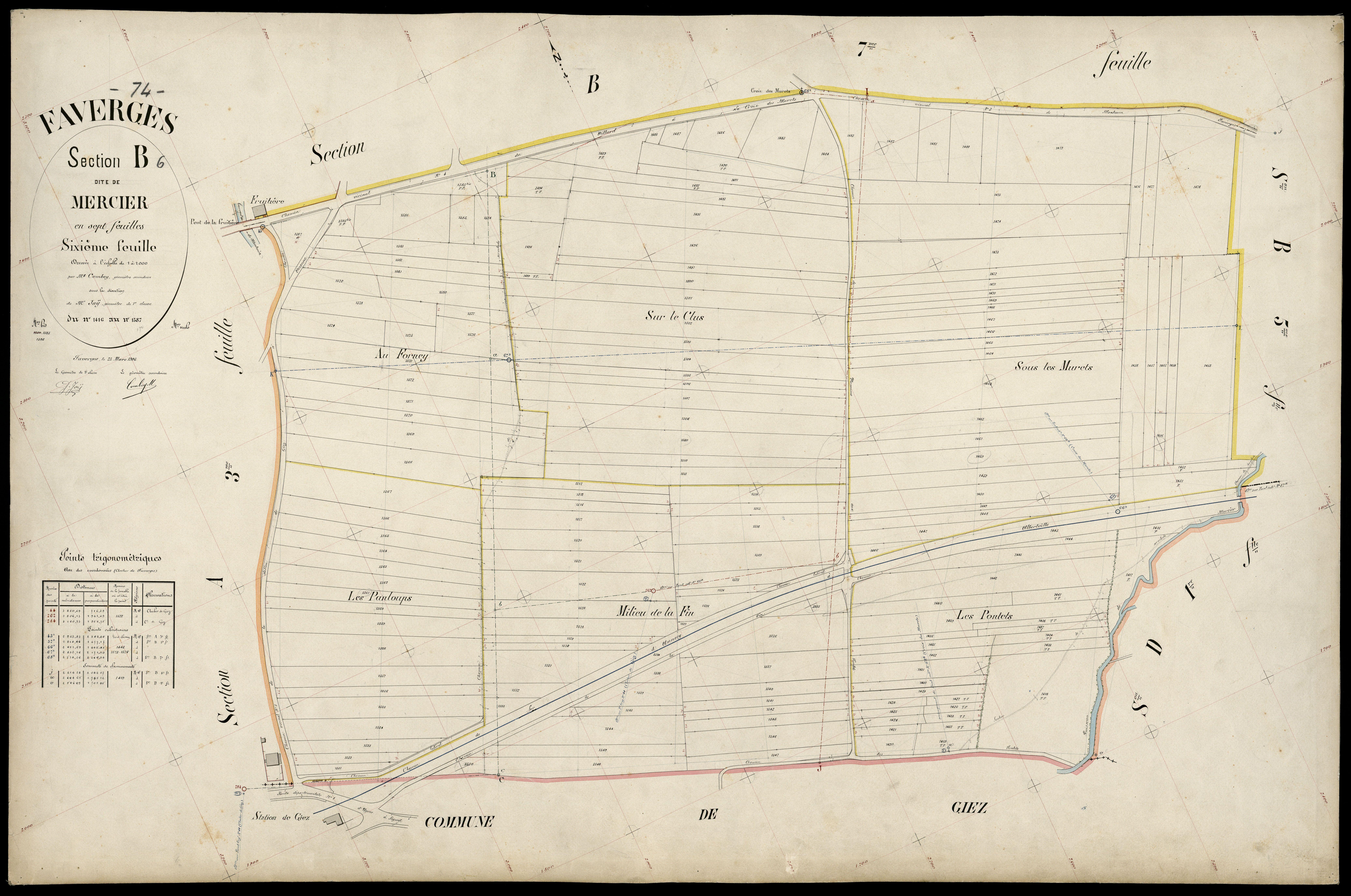 3 P 3 4654 - Feuille n° 7, parcelles n° 188 à 2037 - 25 mars 1905