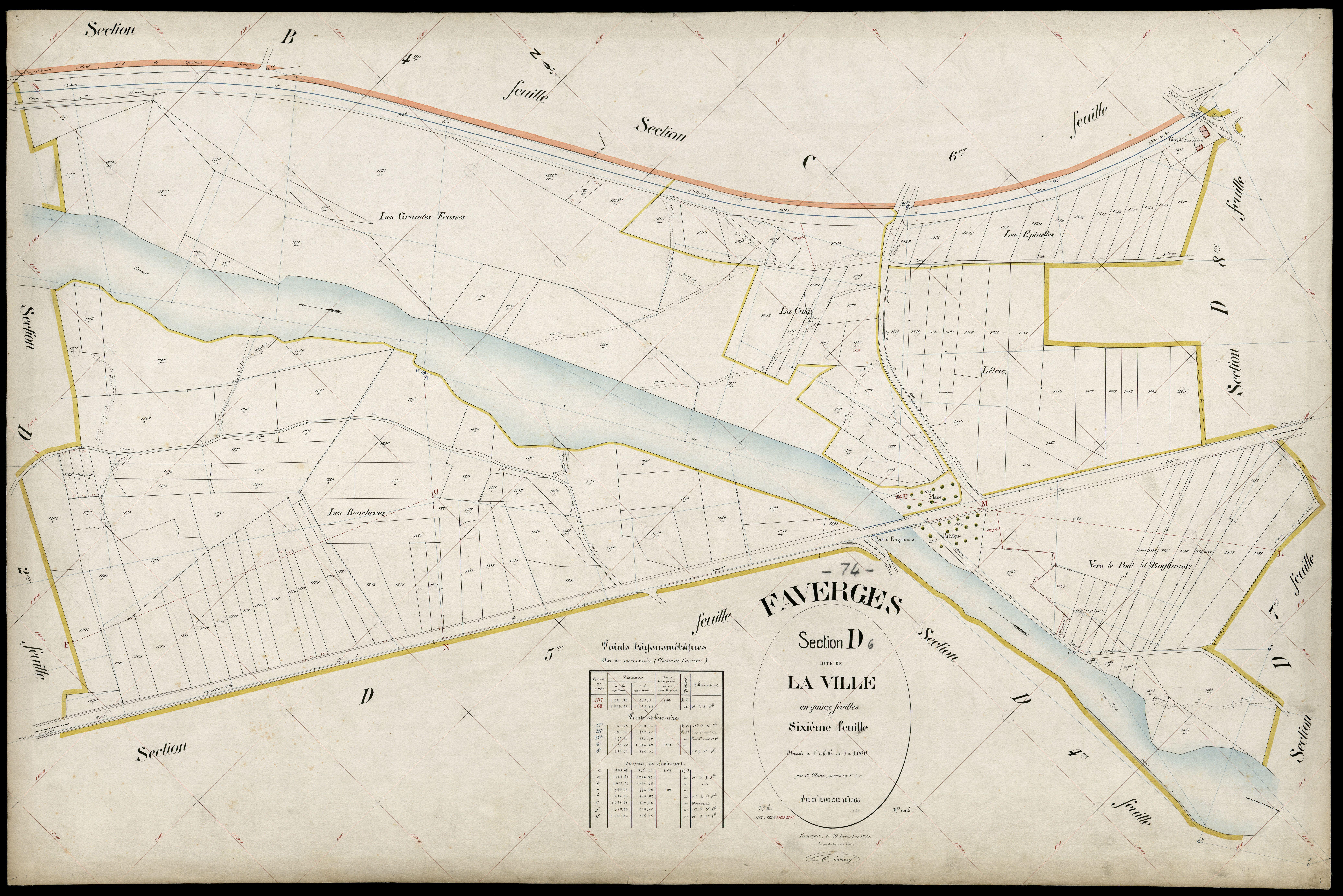 3 P 3 4668 - Feuille n° 7, parcelles n° 1364 à 11 - 20 décembre 1905