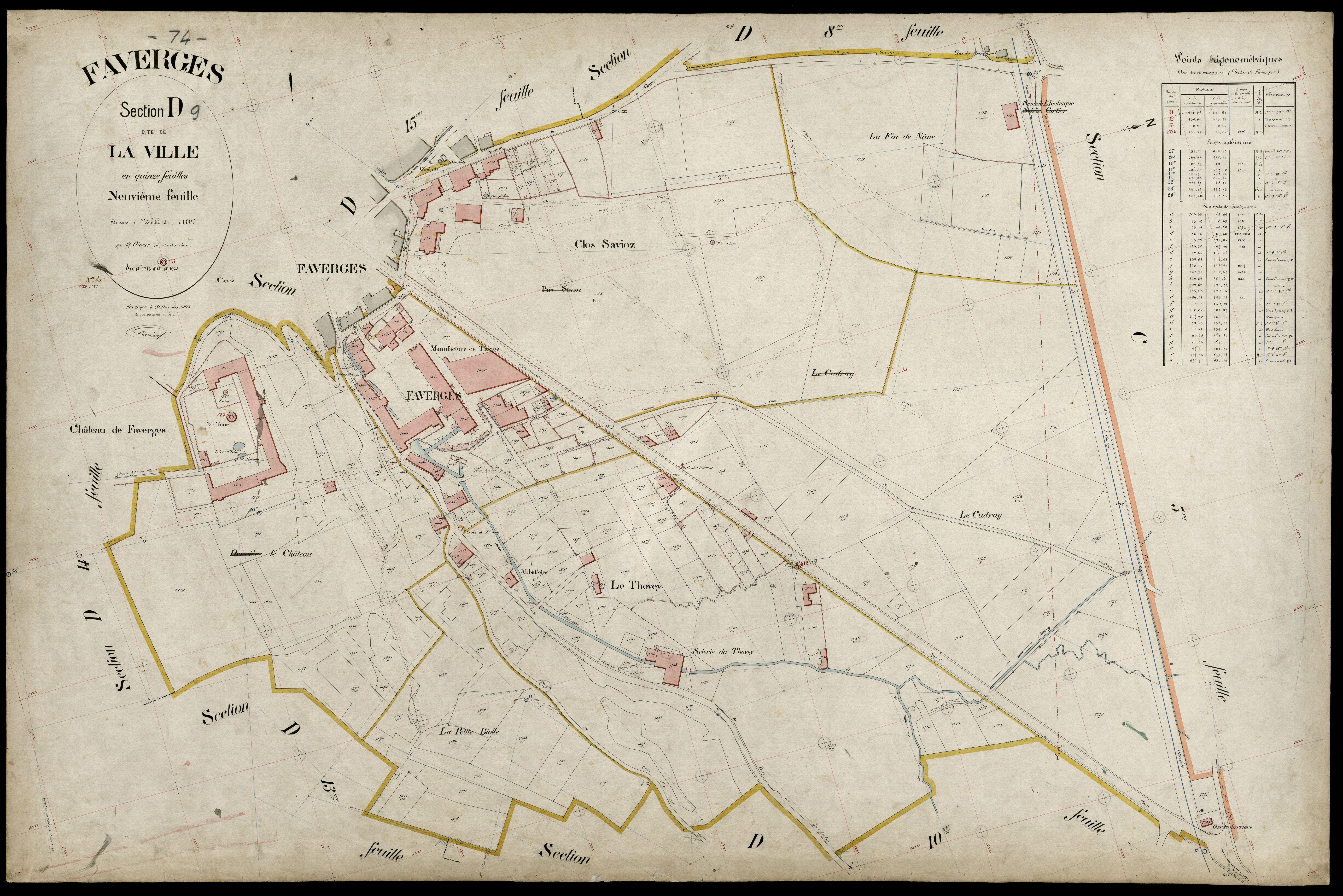 3 P 3 4671 - Feuille n° 10, parcelles n° 1944 à 2128 - 20 décembre 1905