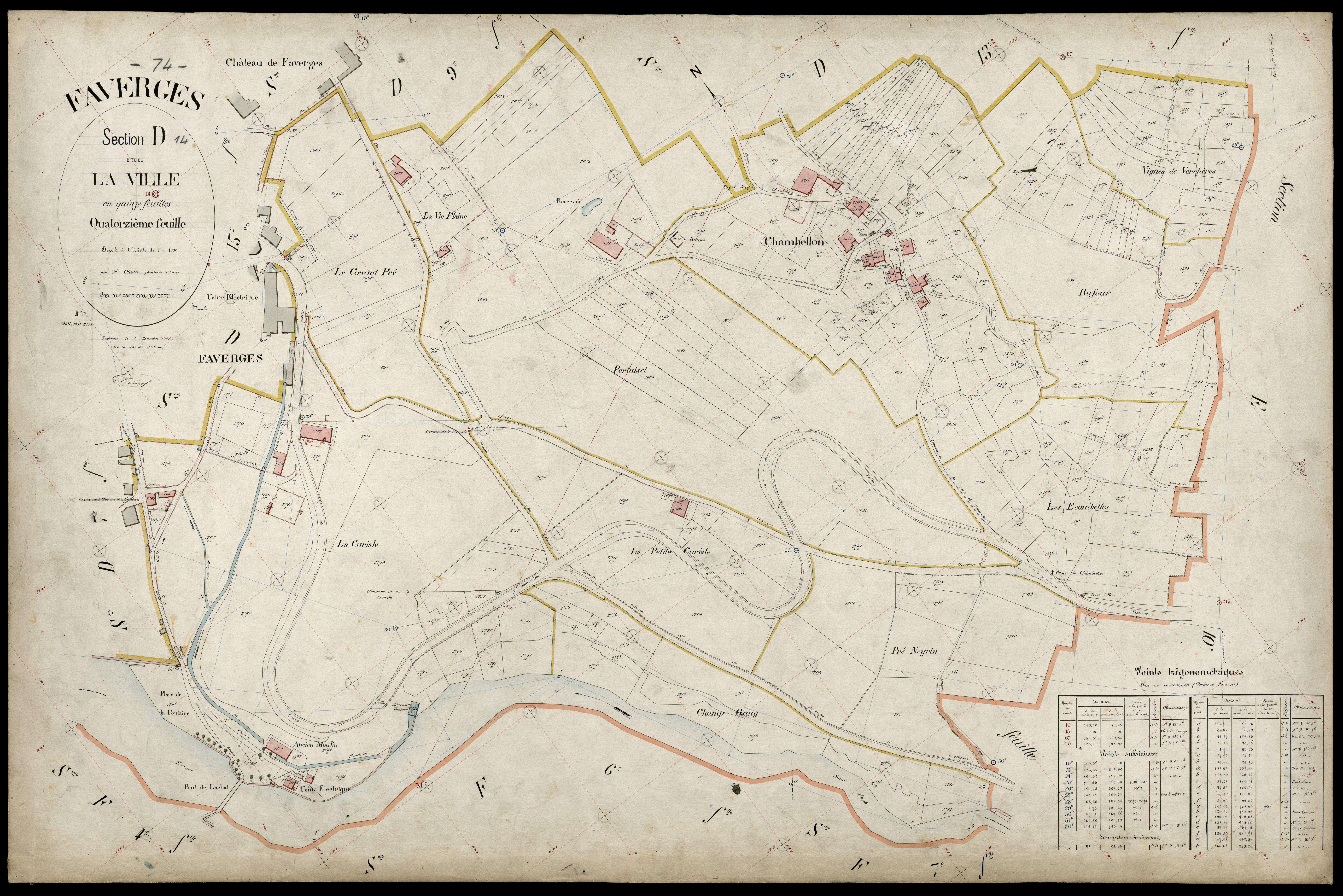 3 P 3 4676 - Feuille n° 1, parcelles n° 2773 à 3211 - 20 décembre 1905