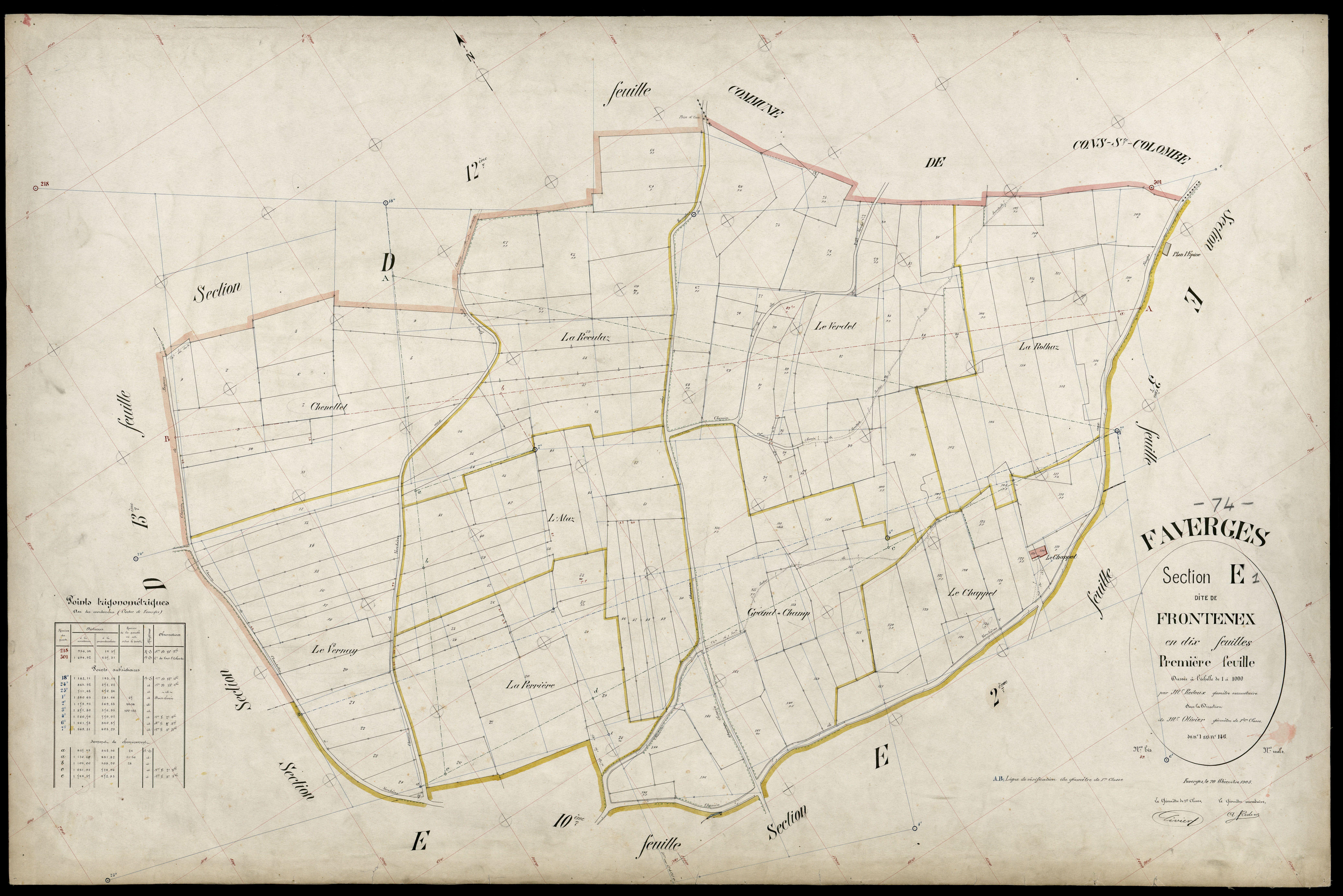 3 P 3 4678 - Feuille n° 2, parcelles n° 147 à 361 - 20 décembre 1905
