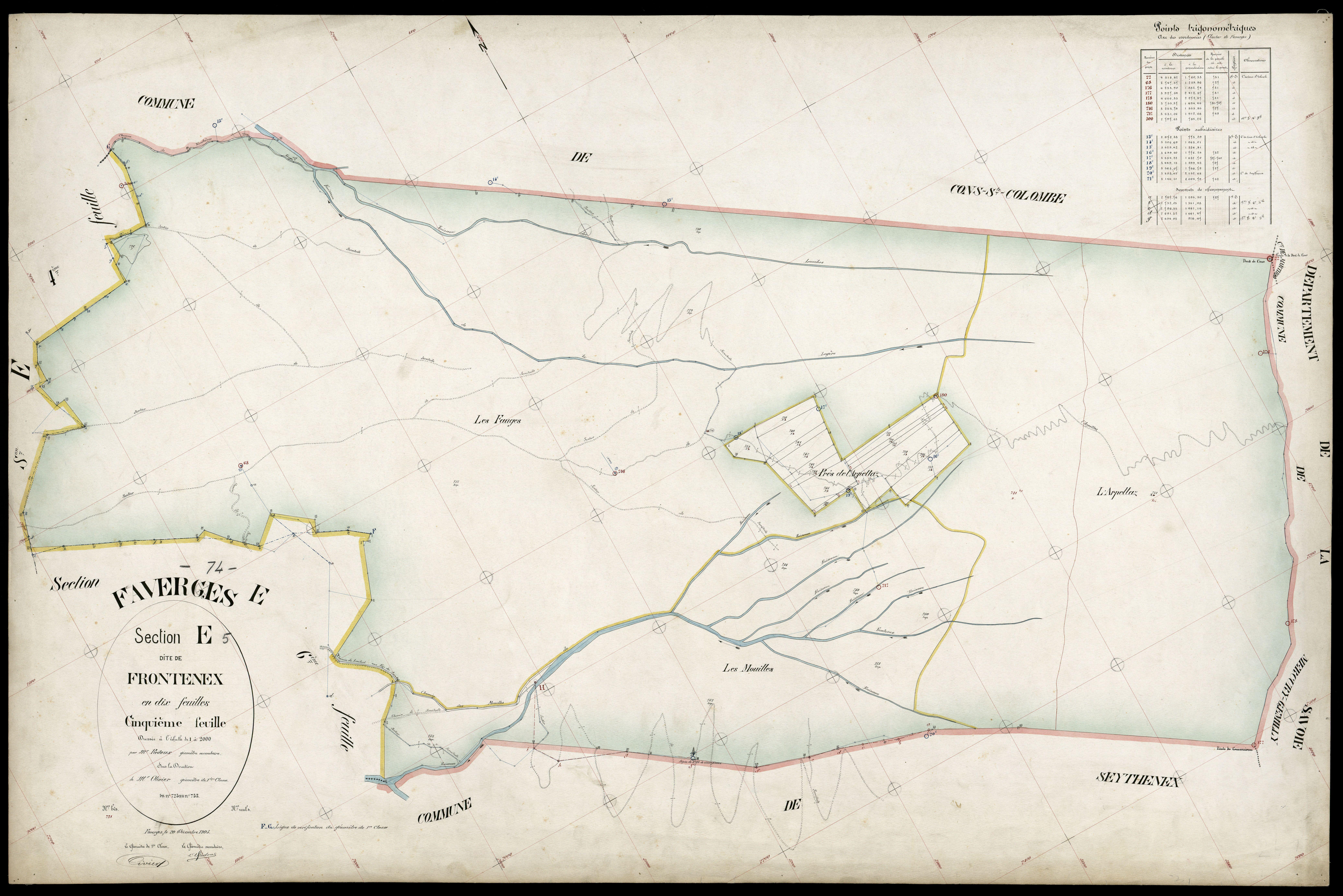 3 P 3 4682 - Feuille n° 6, parcelles n° 74 à 991 - 20 décembre 1905