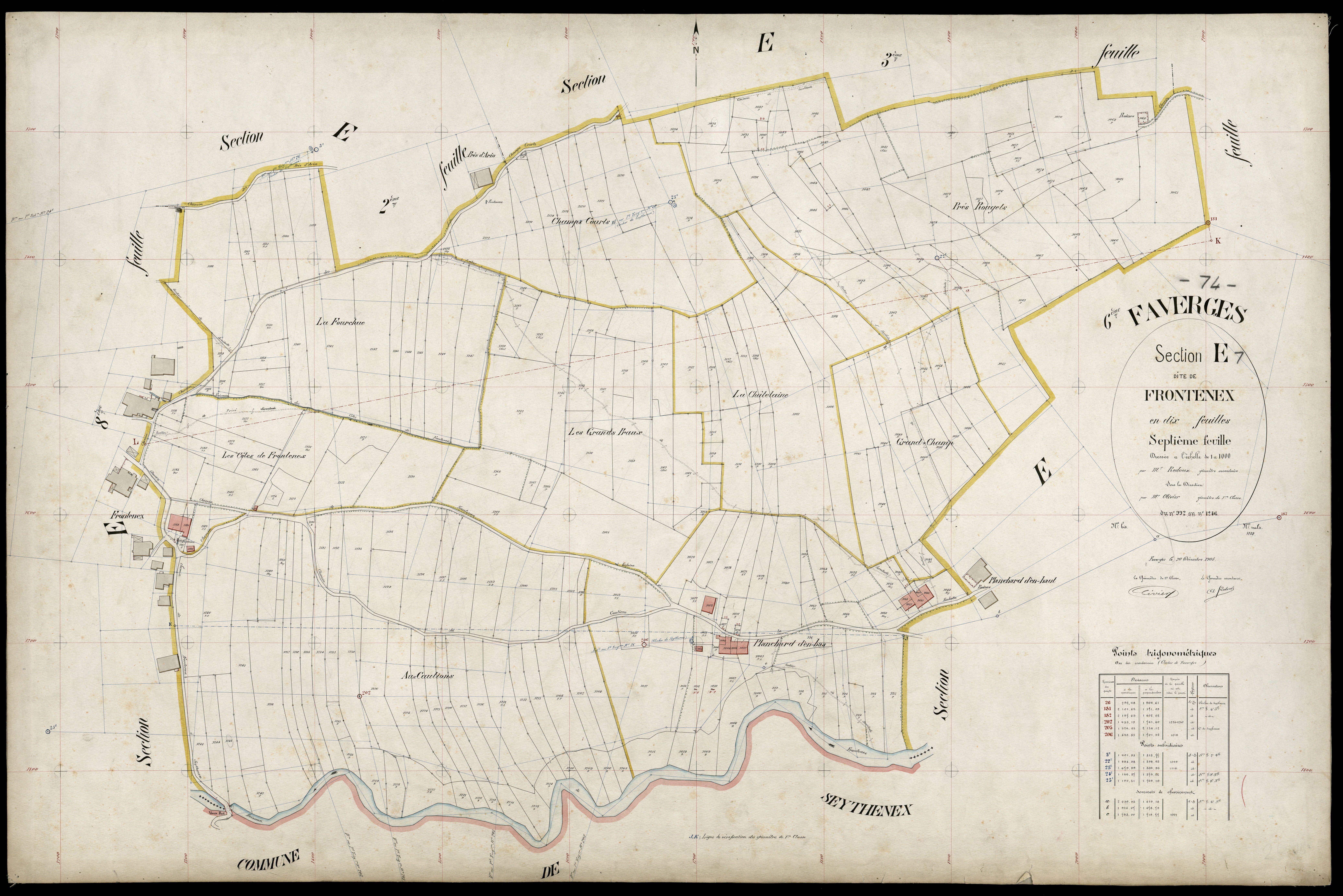 3 P 3 4684 - Feuille n° 8, parcelles n° 1247 à 116 - 20 décembre 1905