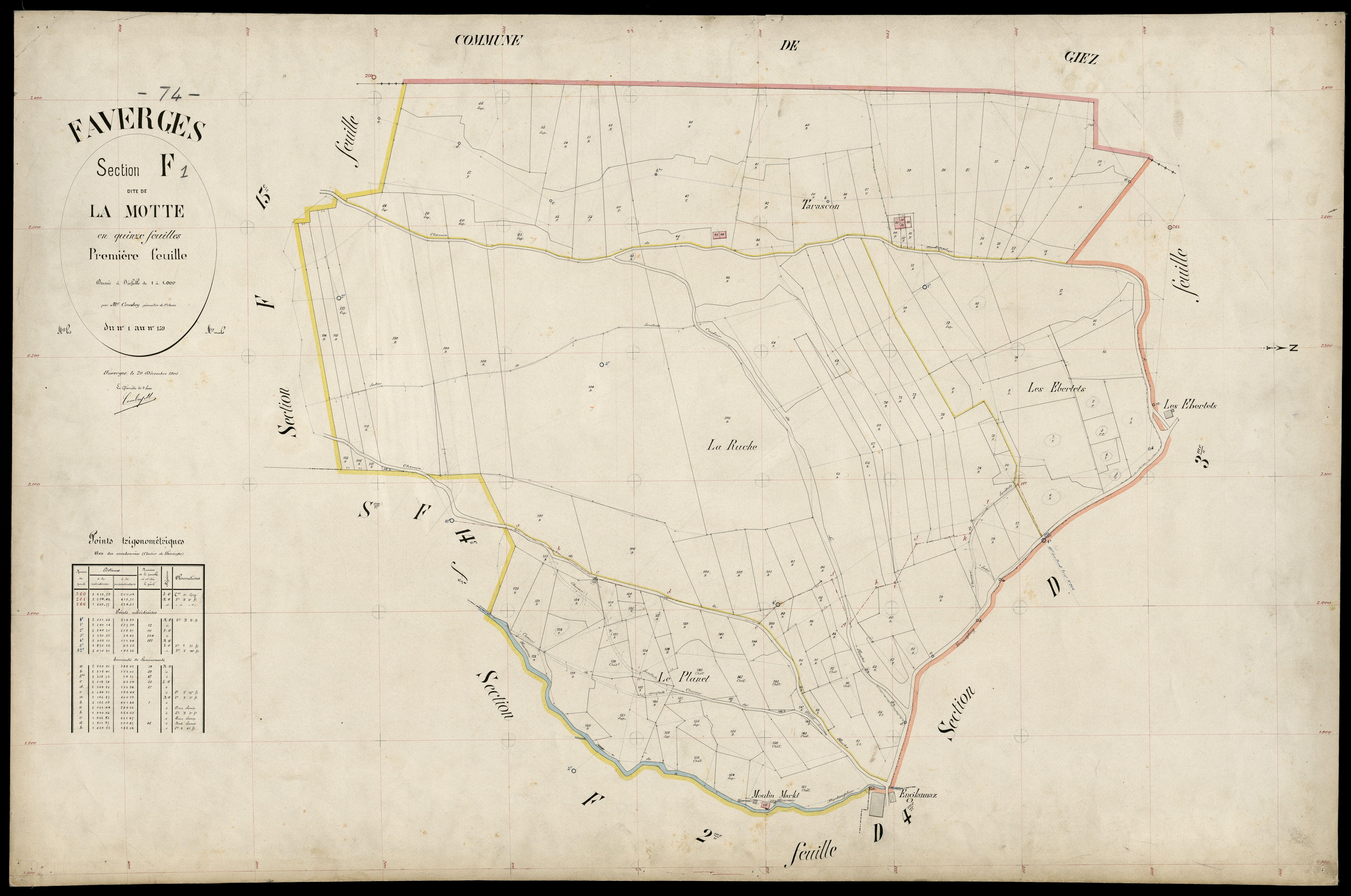 3 P 3 4688 - Feuille n° 2, parcelles n° 160 à 378 - 20 décembre 1905