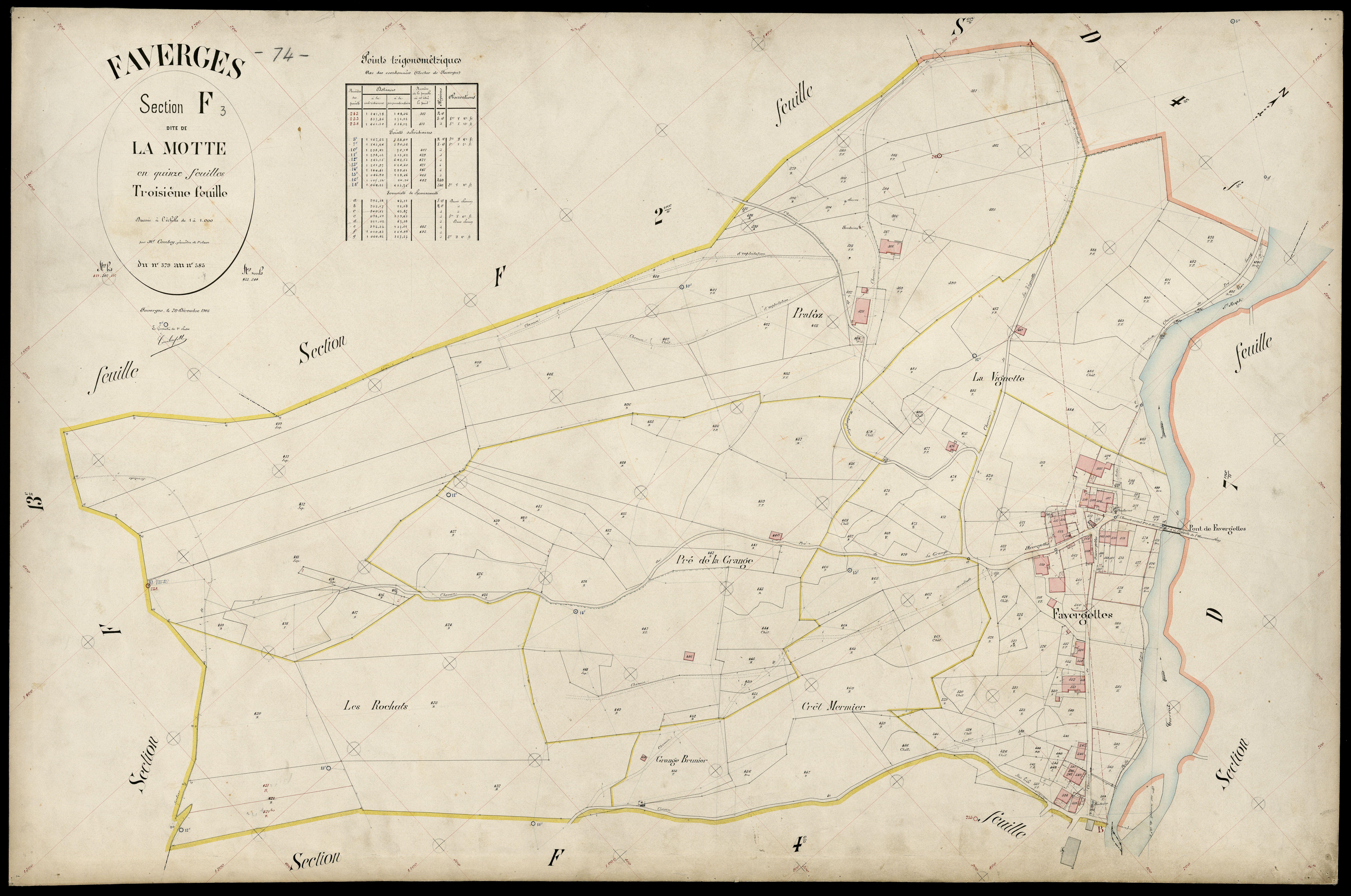 3 P 3 4690 - Feuille n° 4, parcelles n° 86 à 773 - 20 décembre 1905